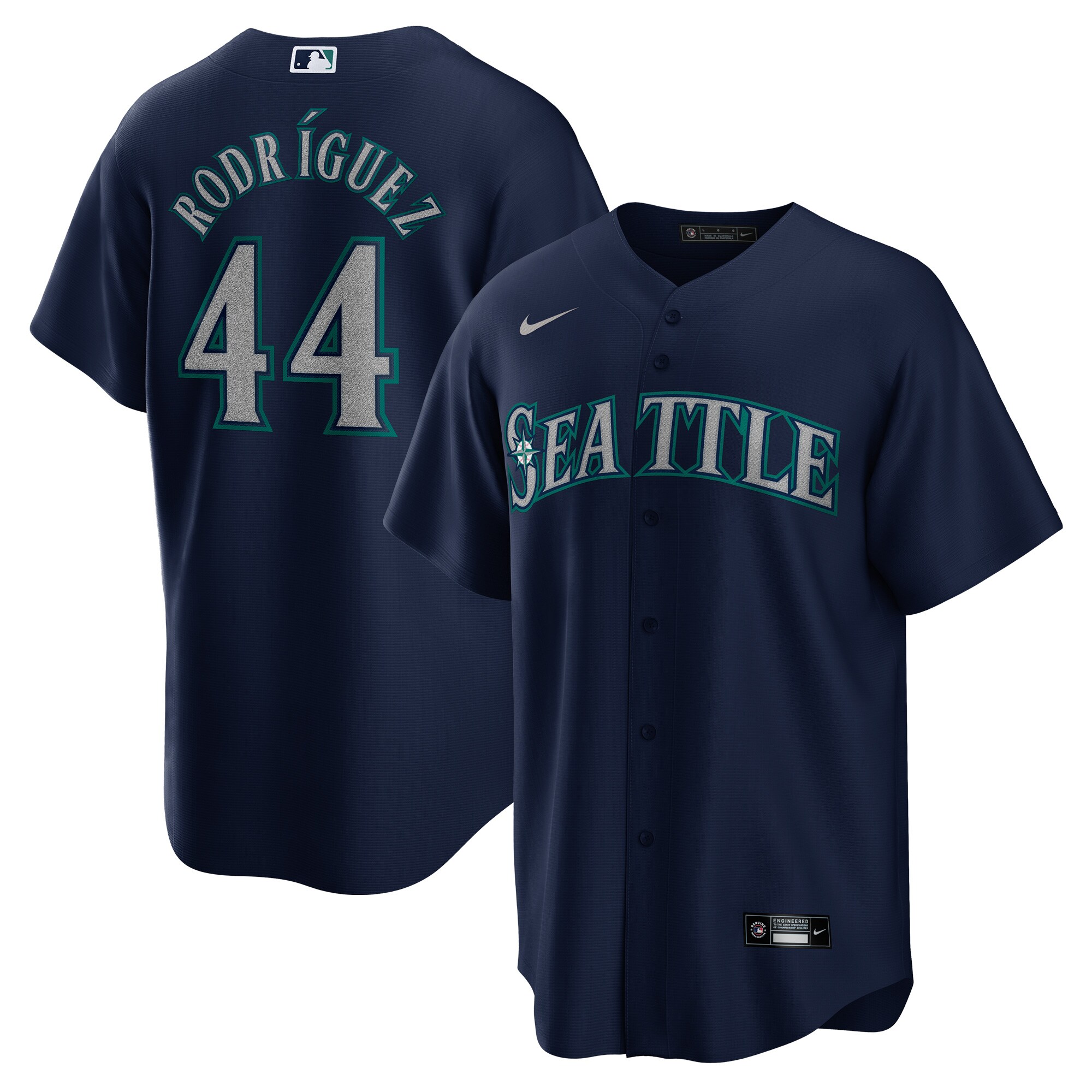 Men's Seattle Mariners Julio Rodriguez Navy Official Player Jersey 
