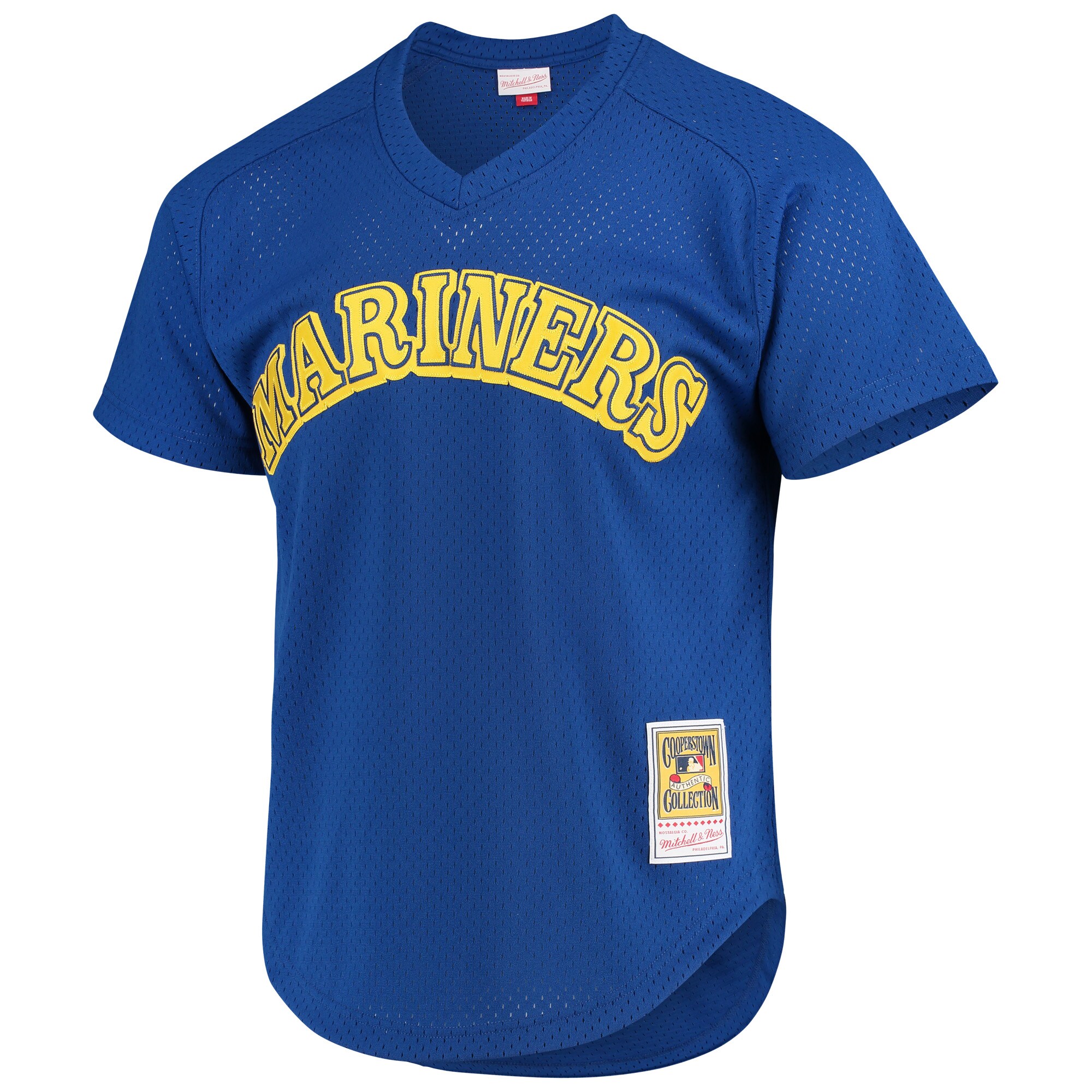 Alternative view of Men's Seattle Mariners Ken Griffey Jr. Mitchell & Ness Royal Cooperstown Mesh Batting Practice Jersey 