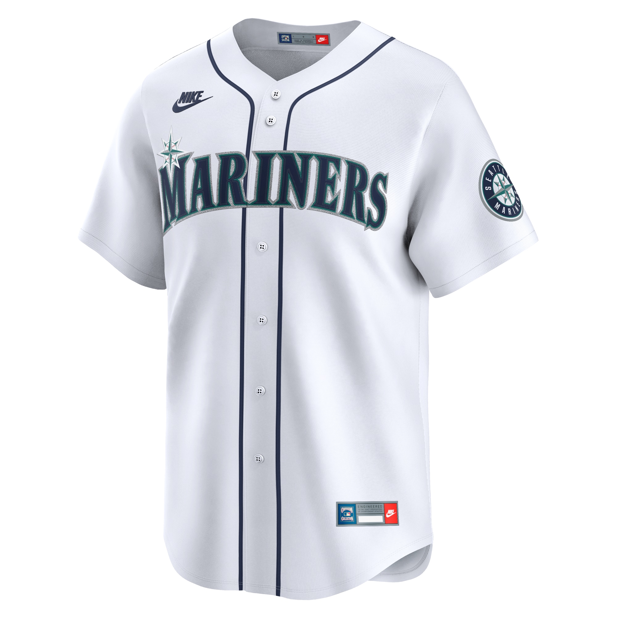 Alternative view of Men's Seattle Mariners Ken Griffey Jr. White Throwback Cooperstown Collection Limited Jersey 