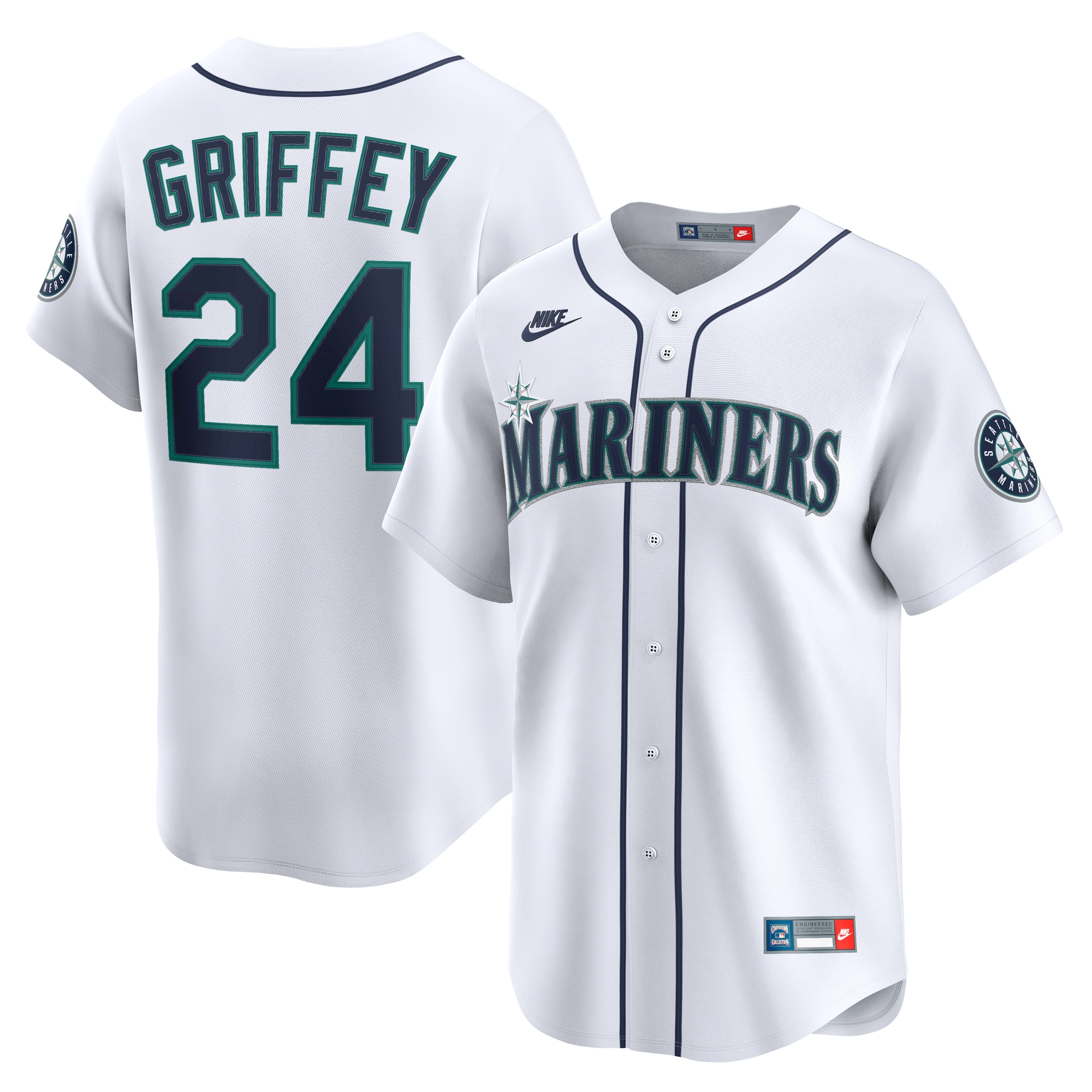 Men's Seattle Mariners Ken Griffey Jr. White Throwback Cooperstown Collection Limited Jersey 