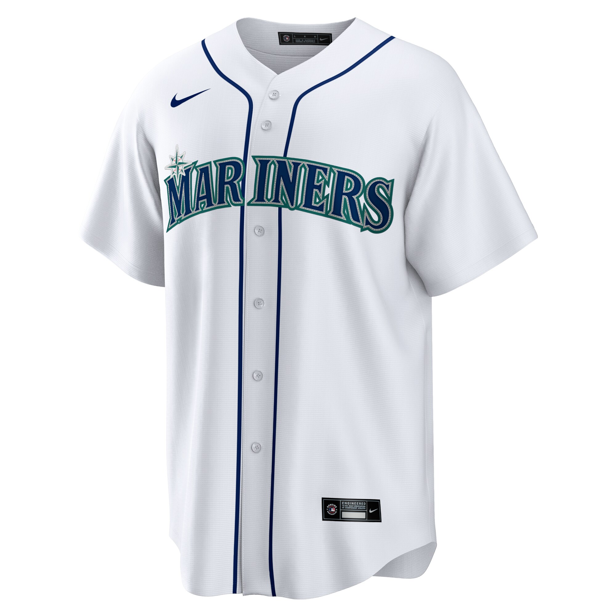 Alternative view of Men's Seattle Mariners Logan Gilbert White Home Jersey 