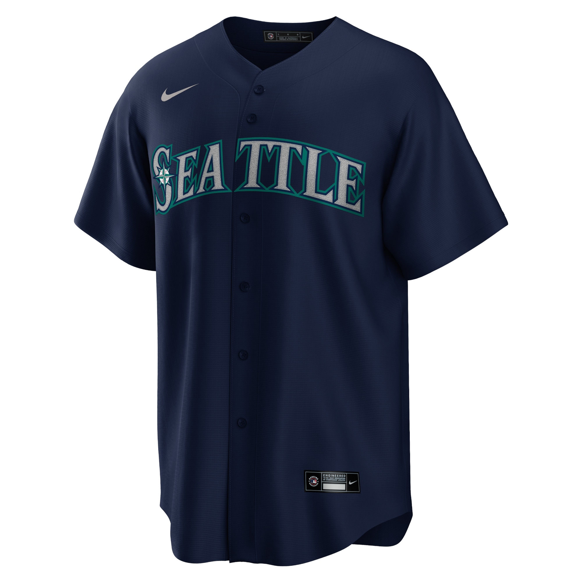 Alternative view of Men's Seattle Mariners Navy Alternate Team Jersey 