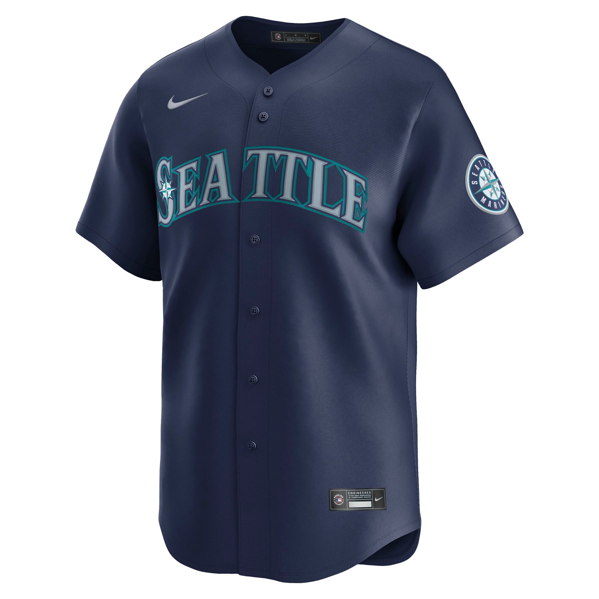 Alternative view of Men's Seattle Mariners Navy Road Limited Jersey 