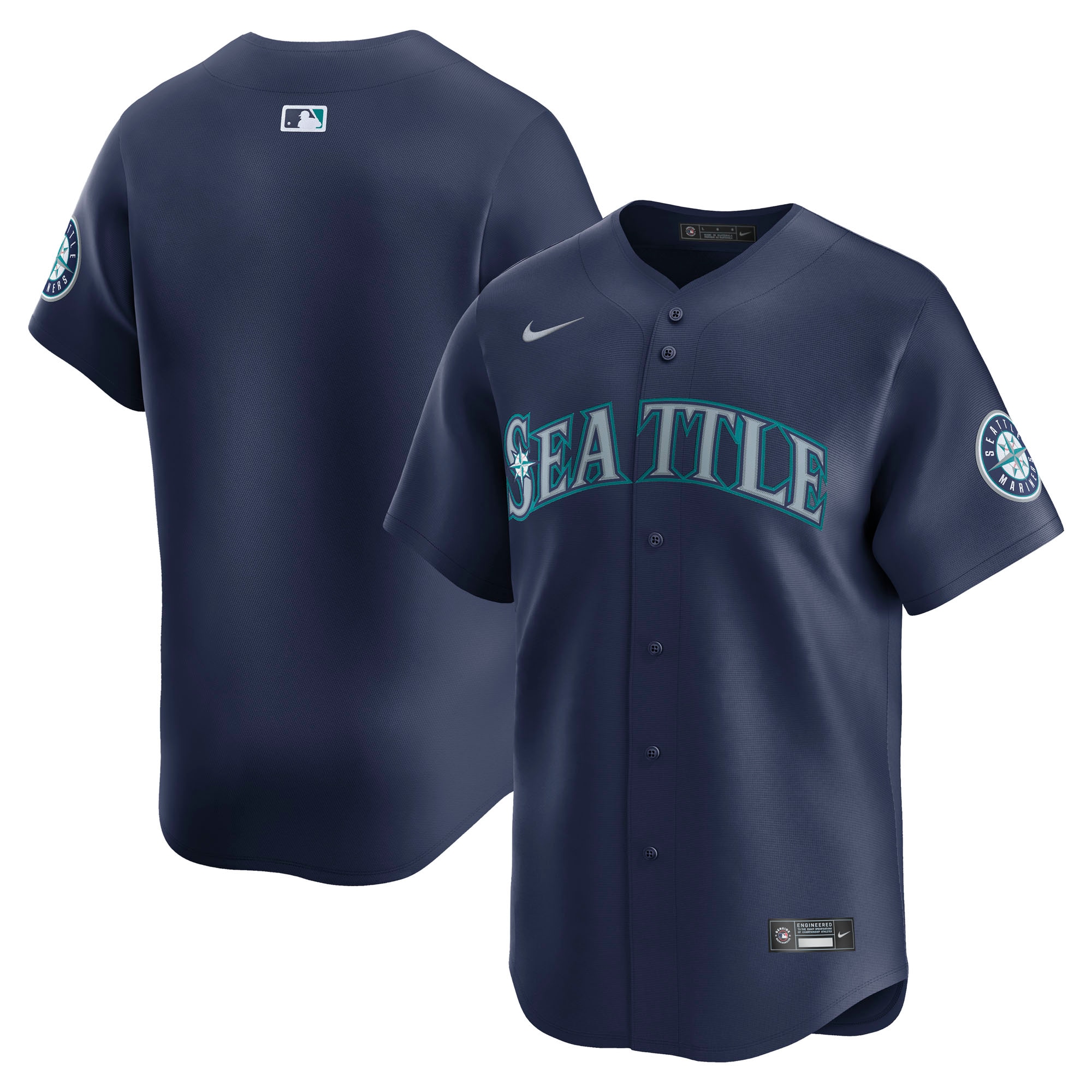 Men's Seattle Mariners Navy Road Limited Jersey 