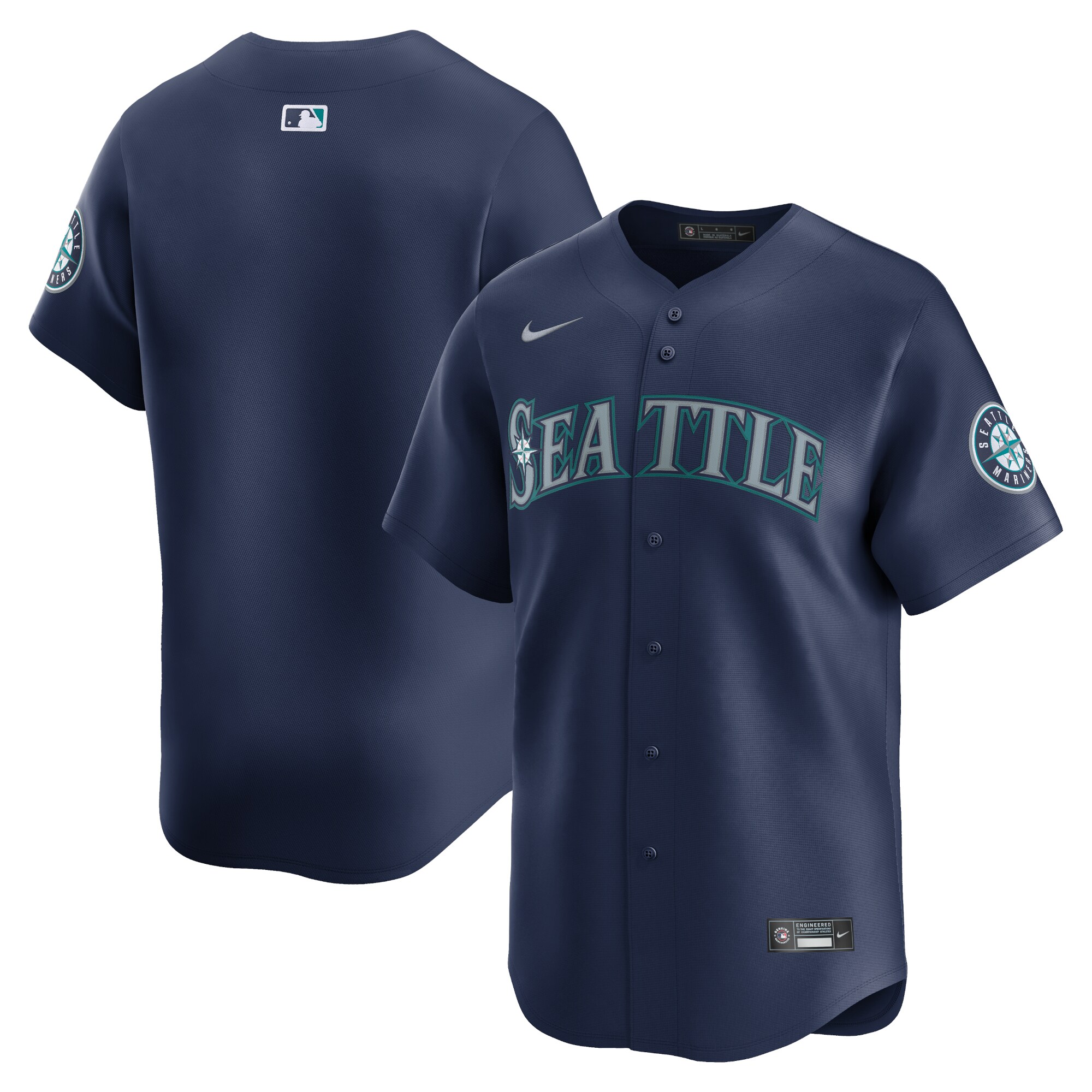 Men's Seattle Mariners Navy Road Limited Jersey 