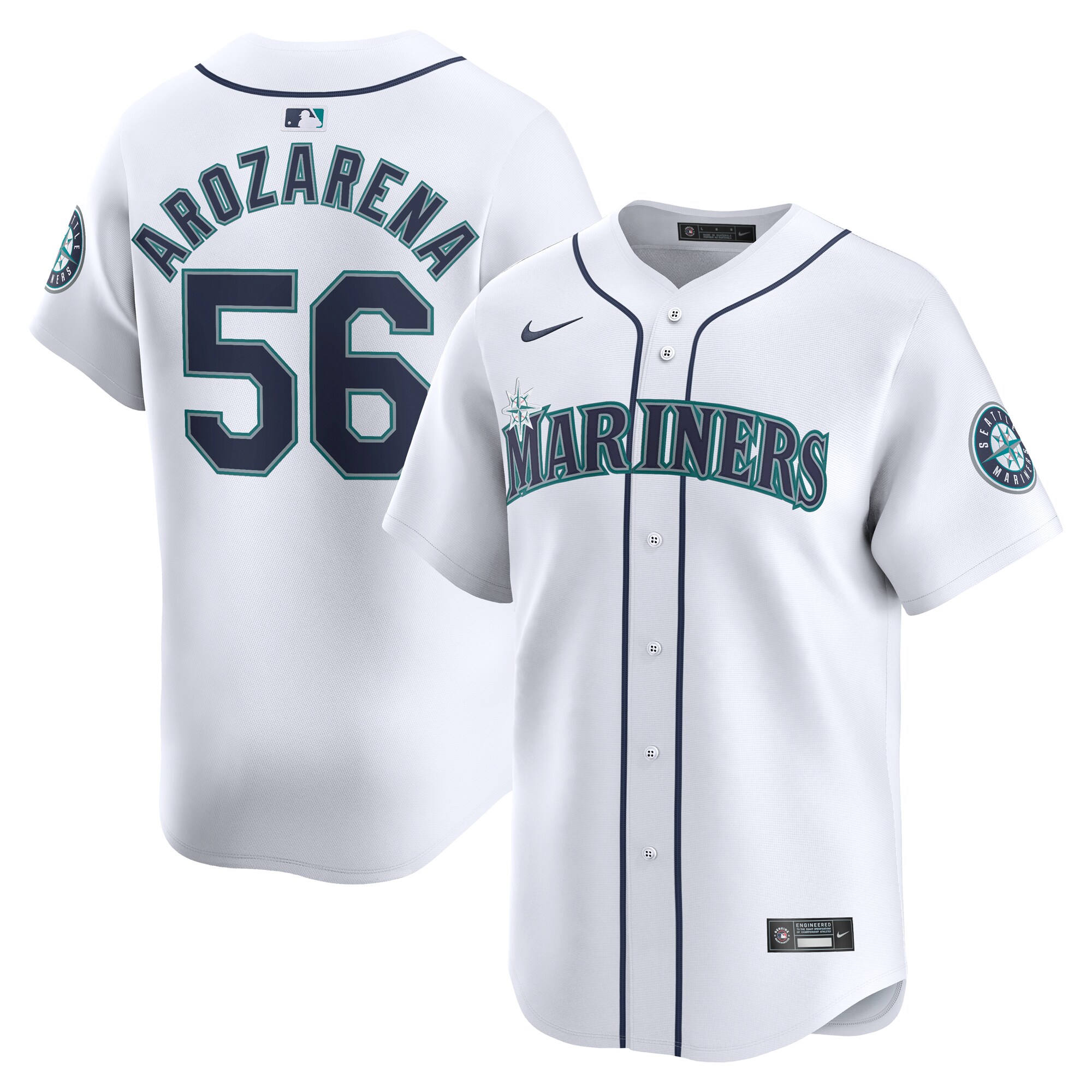 Men's Seattle Mariners Randy Arozarena White Home Limited Player Jersey 