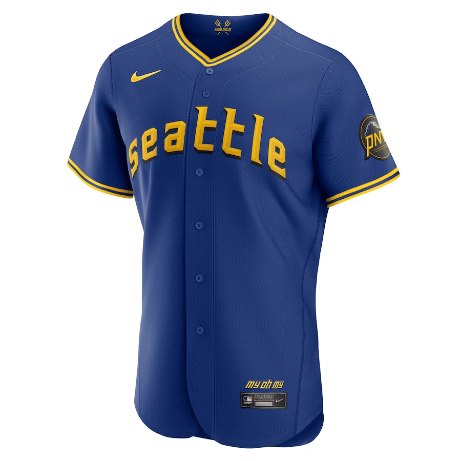 Alternative view of Men's Seattle Mariners Royal 2023 City Connect Elite Jersey 