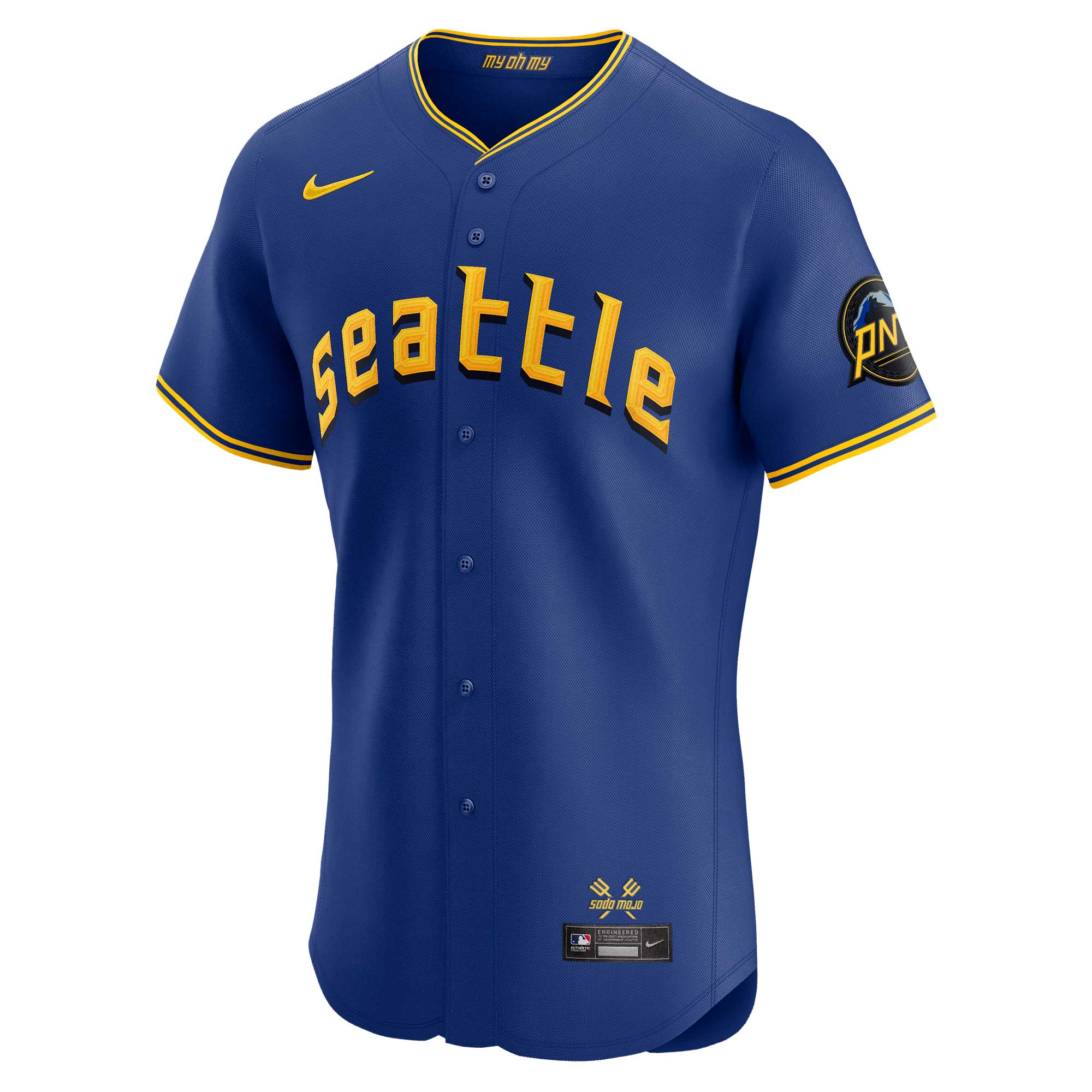 Alternative view of Men's Seattle Mariners Royal City Connect Elite Jersey 