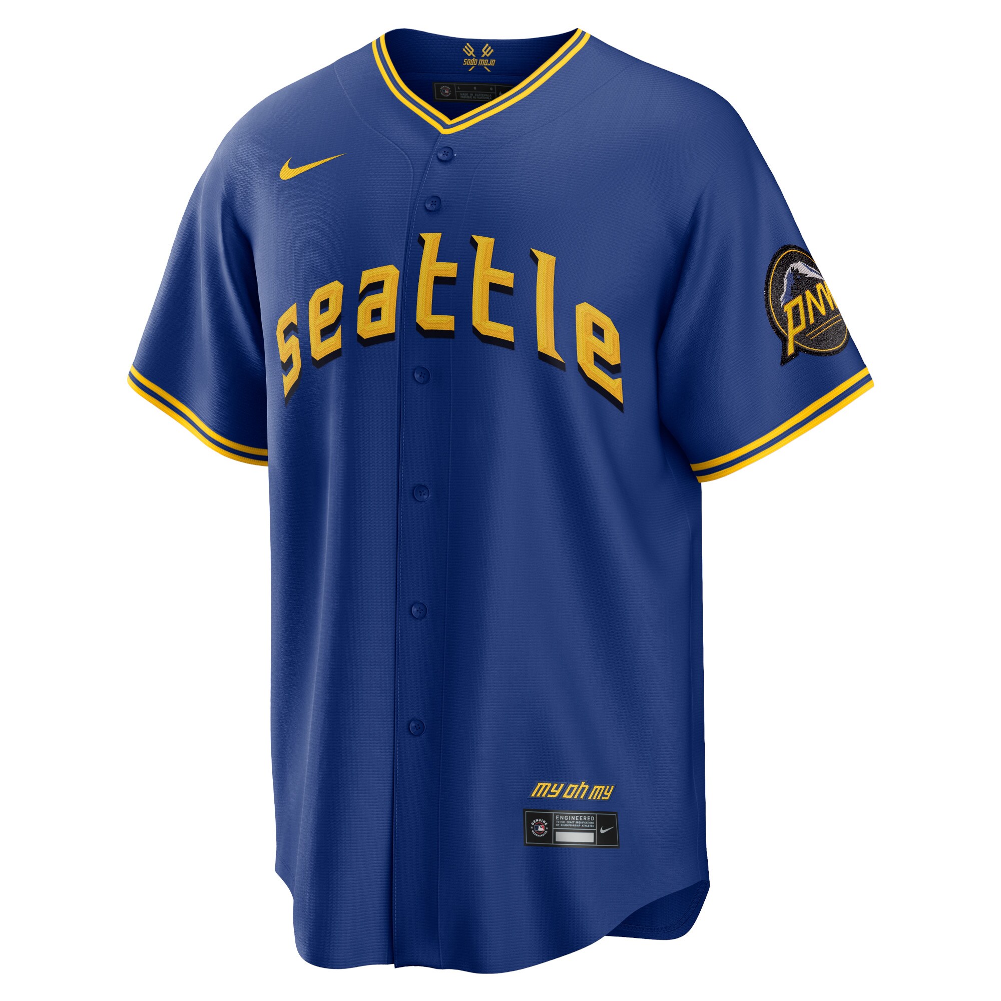 Alternative view of Men's Seattle Mariners Royal City Connect Jersey 