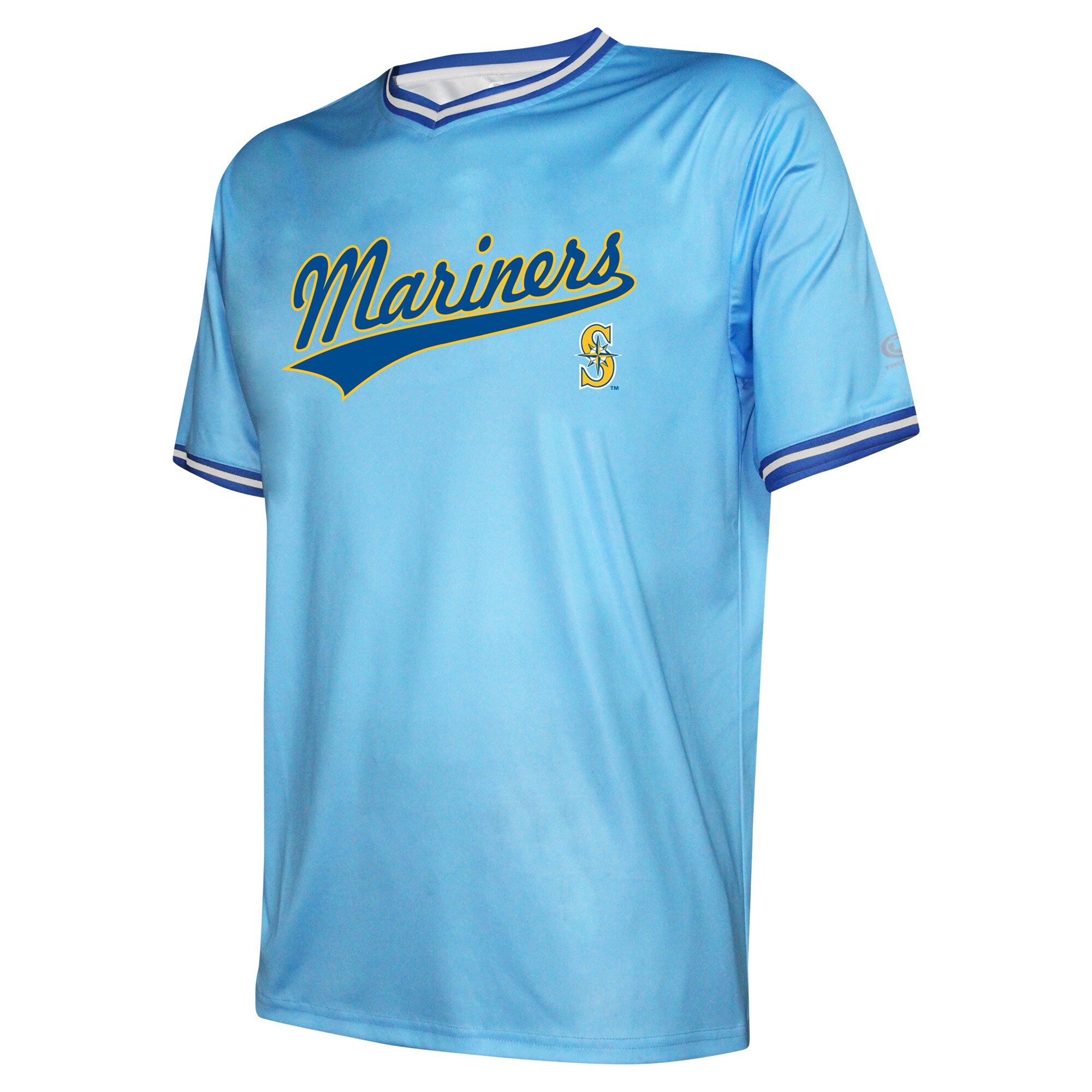 Alternative view of Men's Seattle Mariners Stitches Light Blue Cooperstown Collection Team Jersey 