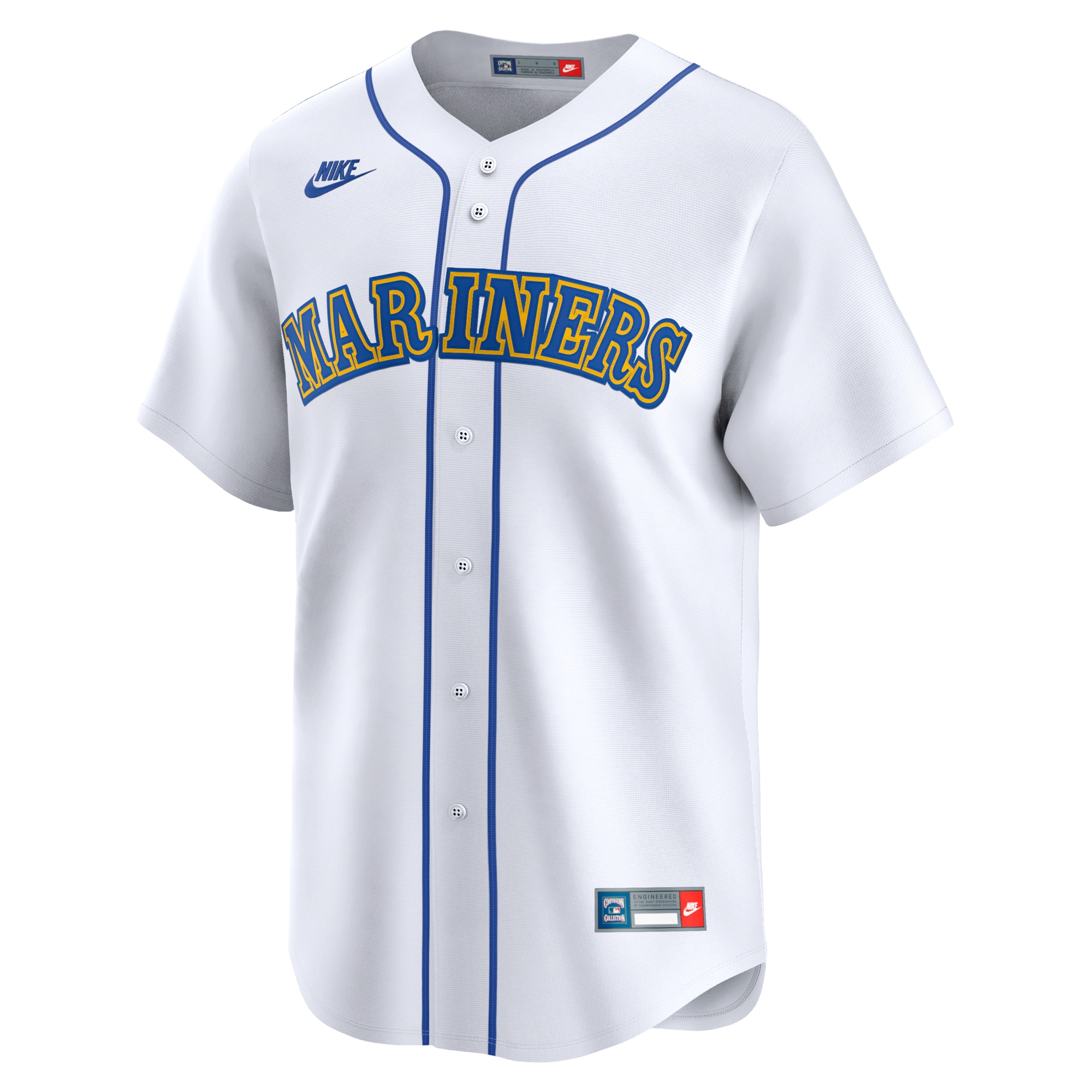 Alternative view of Men's Seattle Mariners White Cooperstown Collection Limited Jersey 