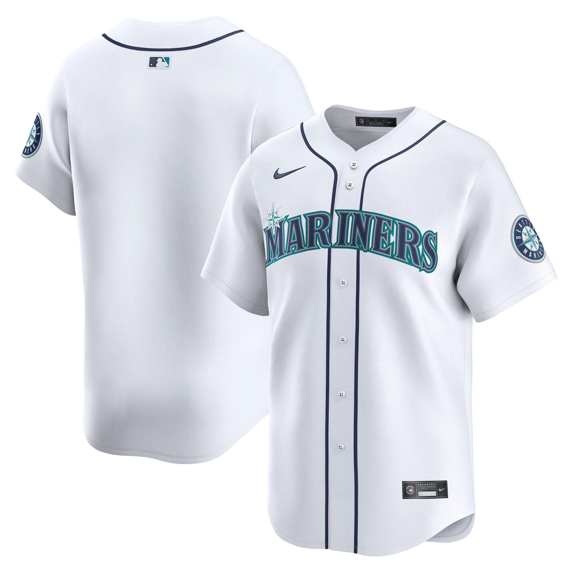 Men's Seattle Mariners White Home Limited Jersey 