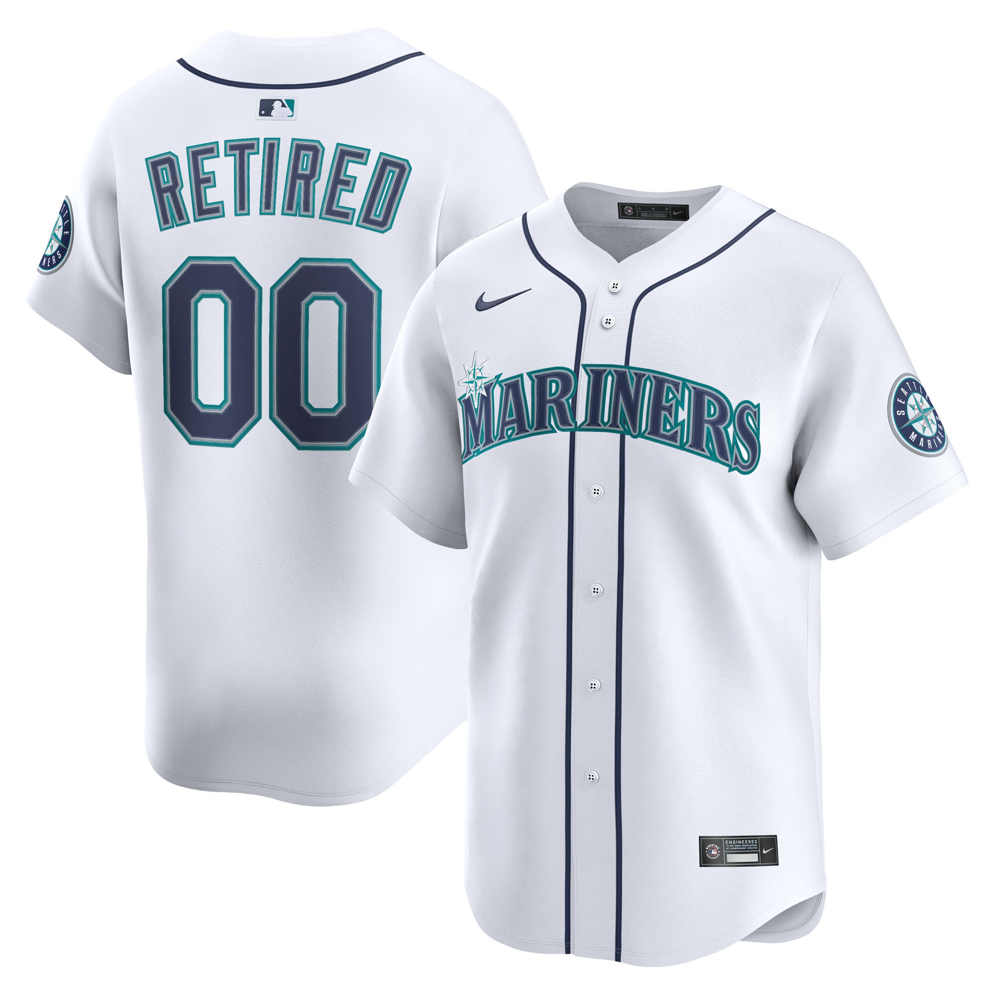 Men's Seattle Mariners White Home Limited Pick-A-Player Retired Roster Jersey 