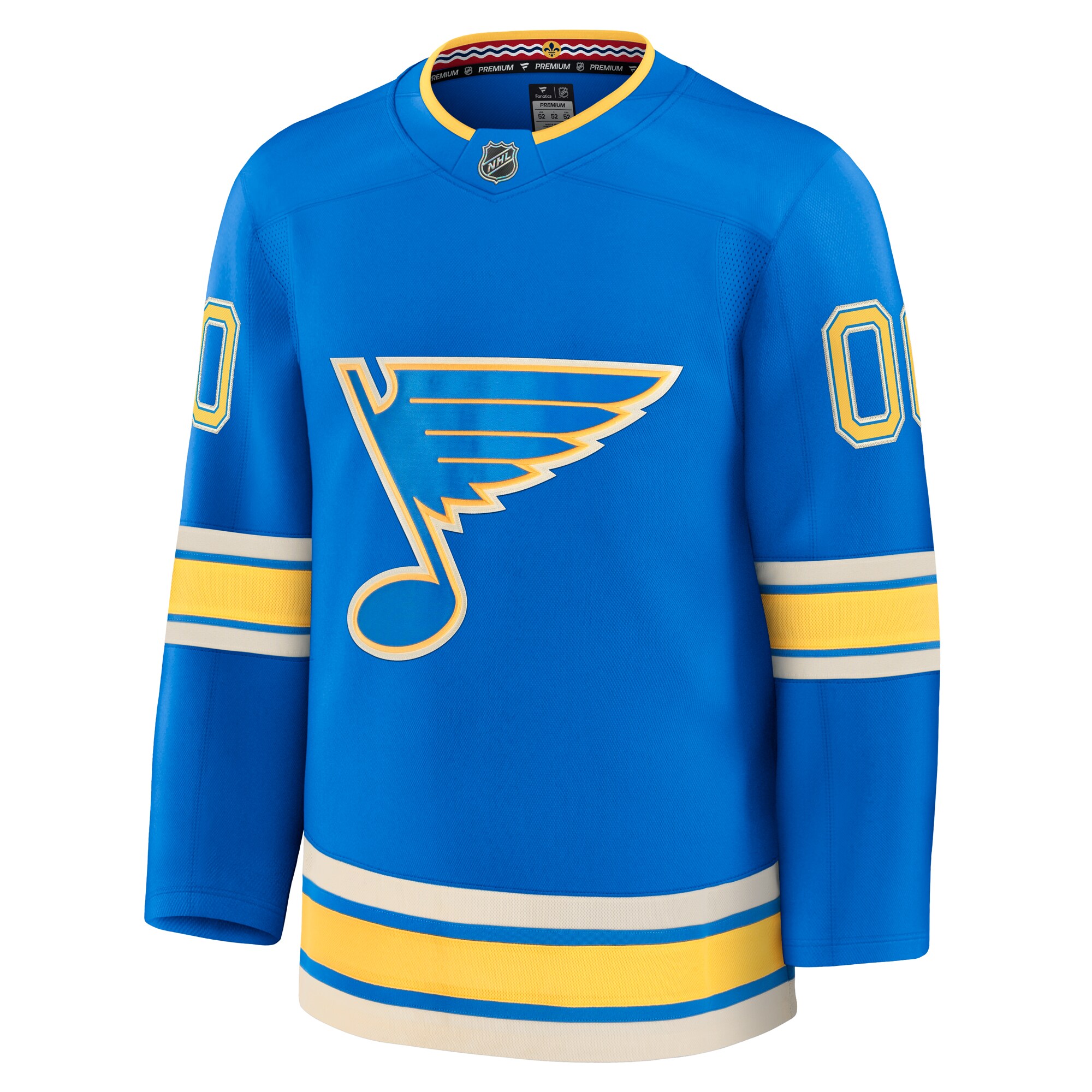Alternative view of Men's St. Louis Blues Blue Alternate Premium Custom Jersey - JS672 