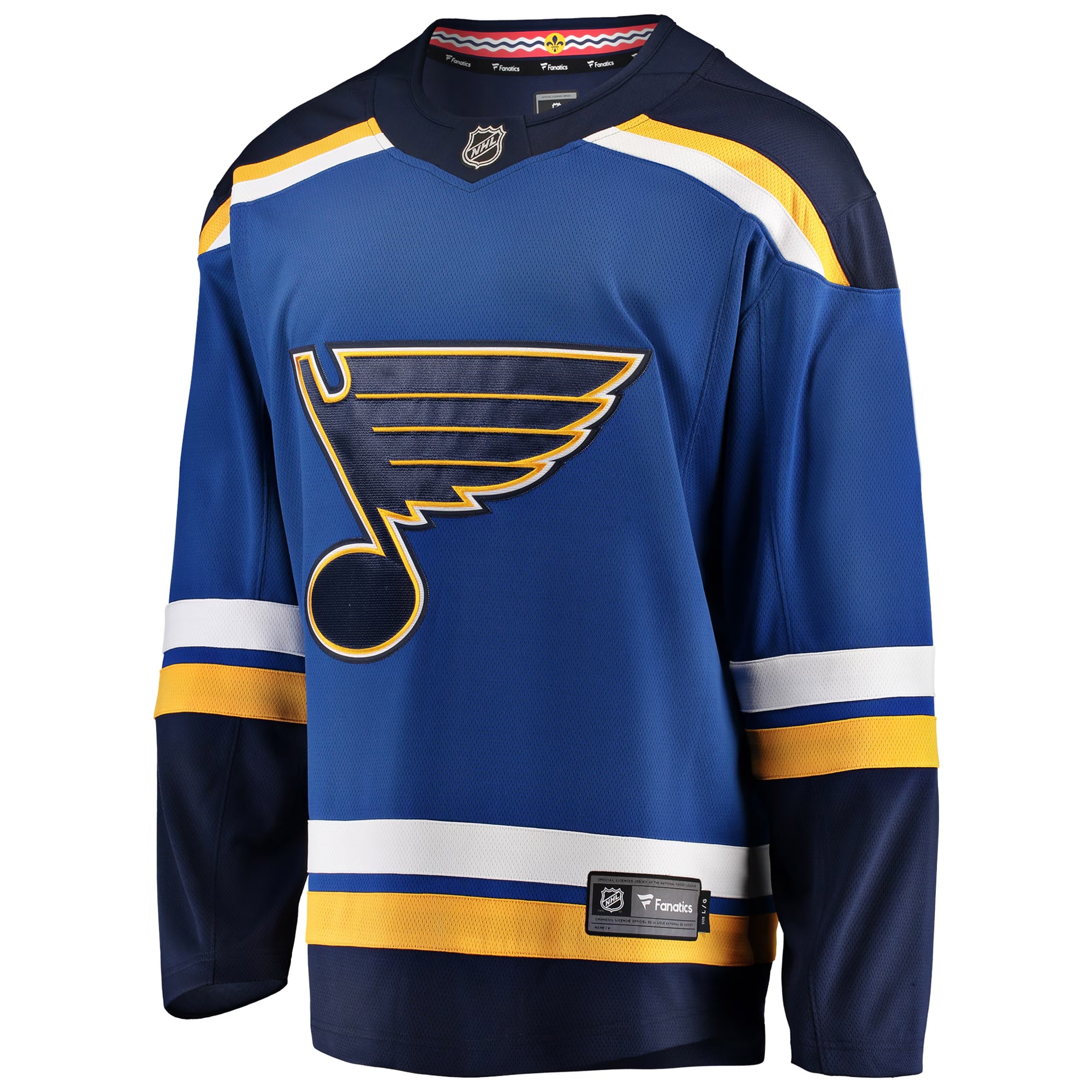 Alternative view of Men's St. Louis Blues Blue Breakaway Home Jersey - JS644 