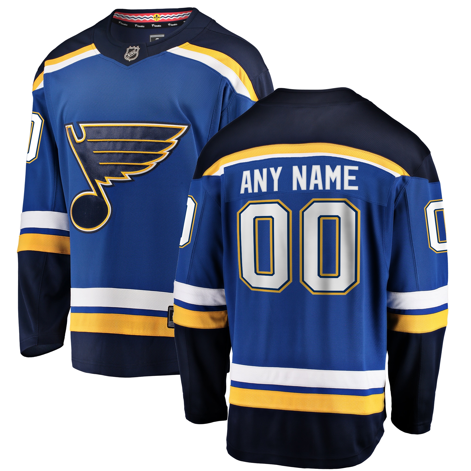 Men's St. Louis Blues Blue Home Breakaway Custom Jersey - JS677 