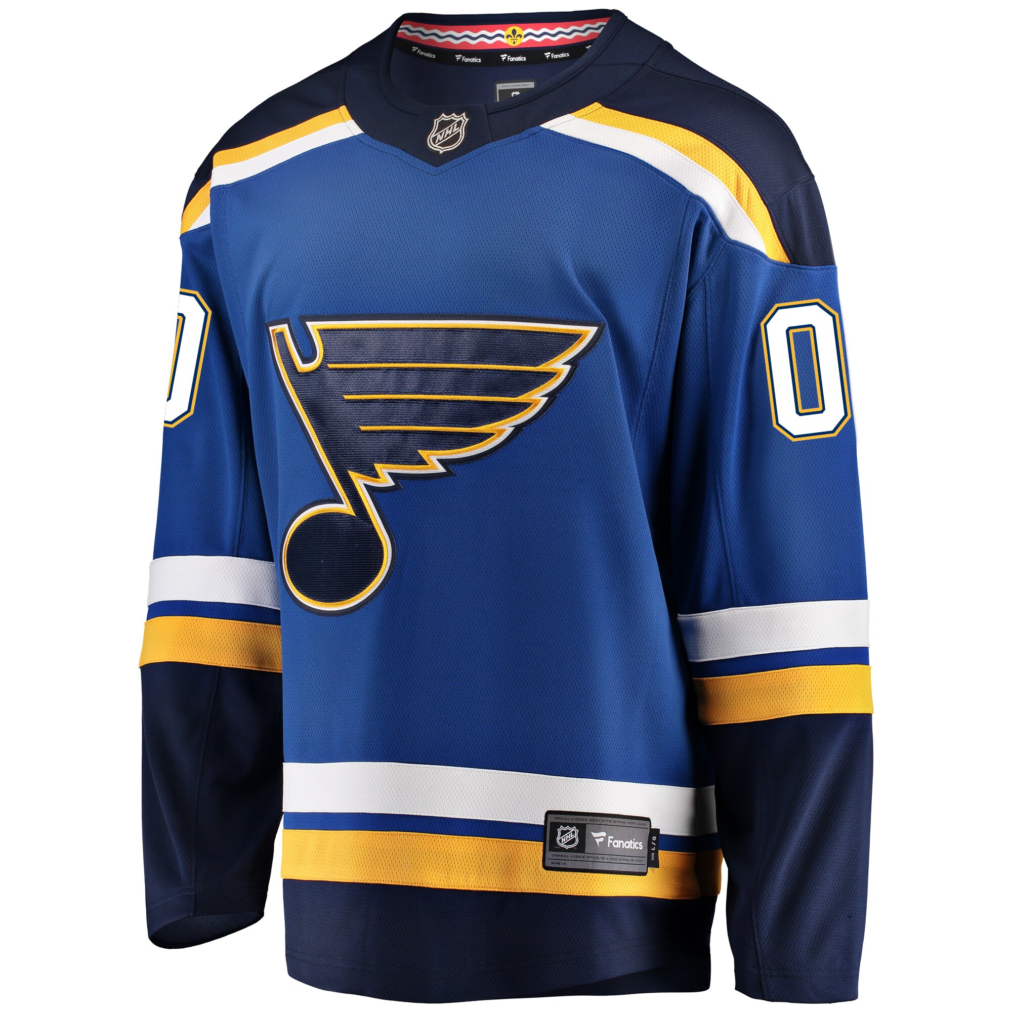 Alternative view of Men's St. Louis Blues Blue Home Breakaway Custom Jersey - JS677 