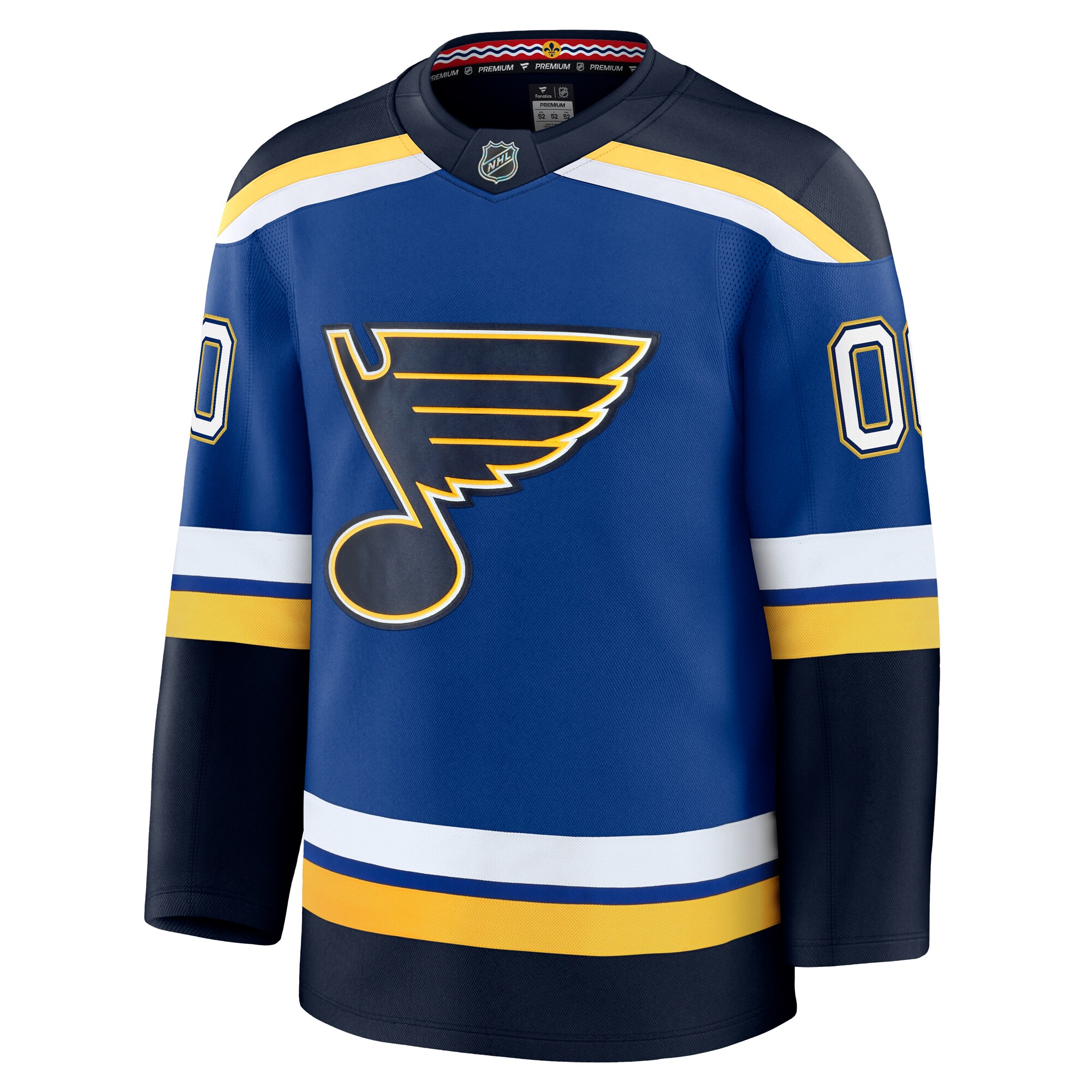 Alternative view of Men's St. Louis Blues Blue Home Premium Custom Jersey - JS820 