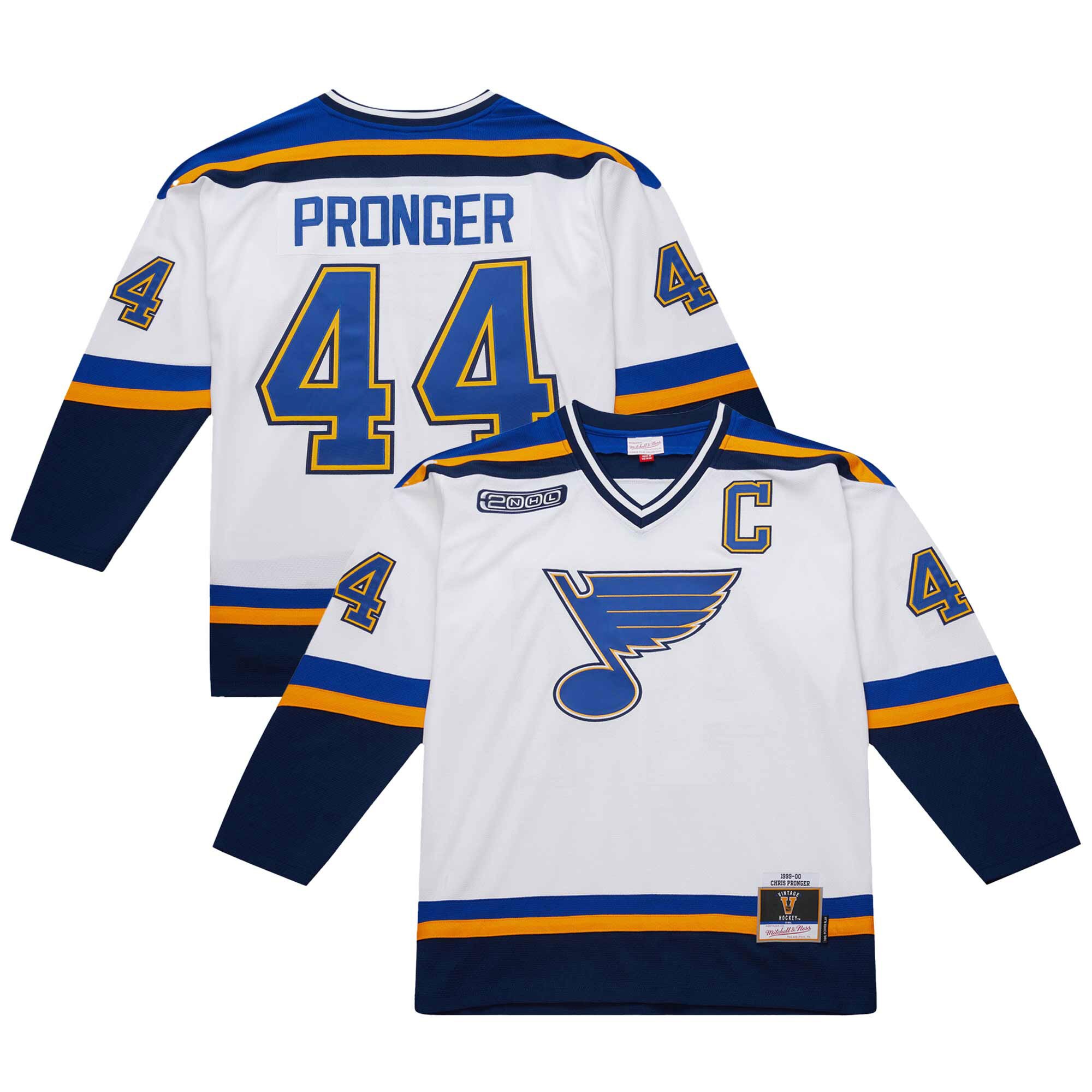 Men's St. Louis Blues Chris Pronger White 1999-00 Power Play Jersey - JS582 