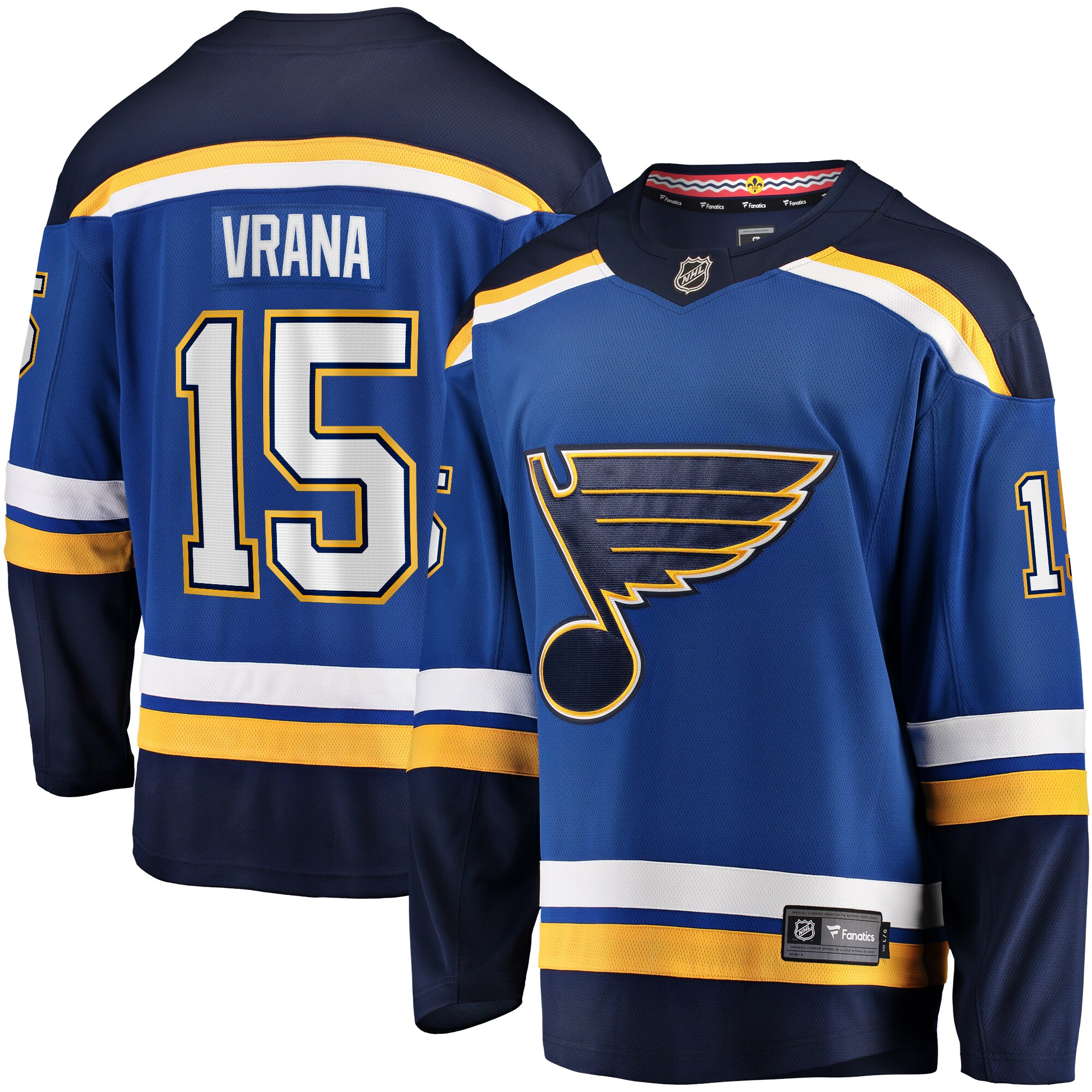 Men's St. Louis Blues Jakub Vrana Blue Home Breakaway Jersey - JS441 