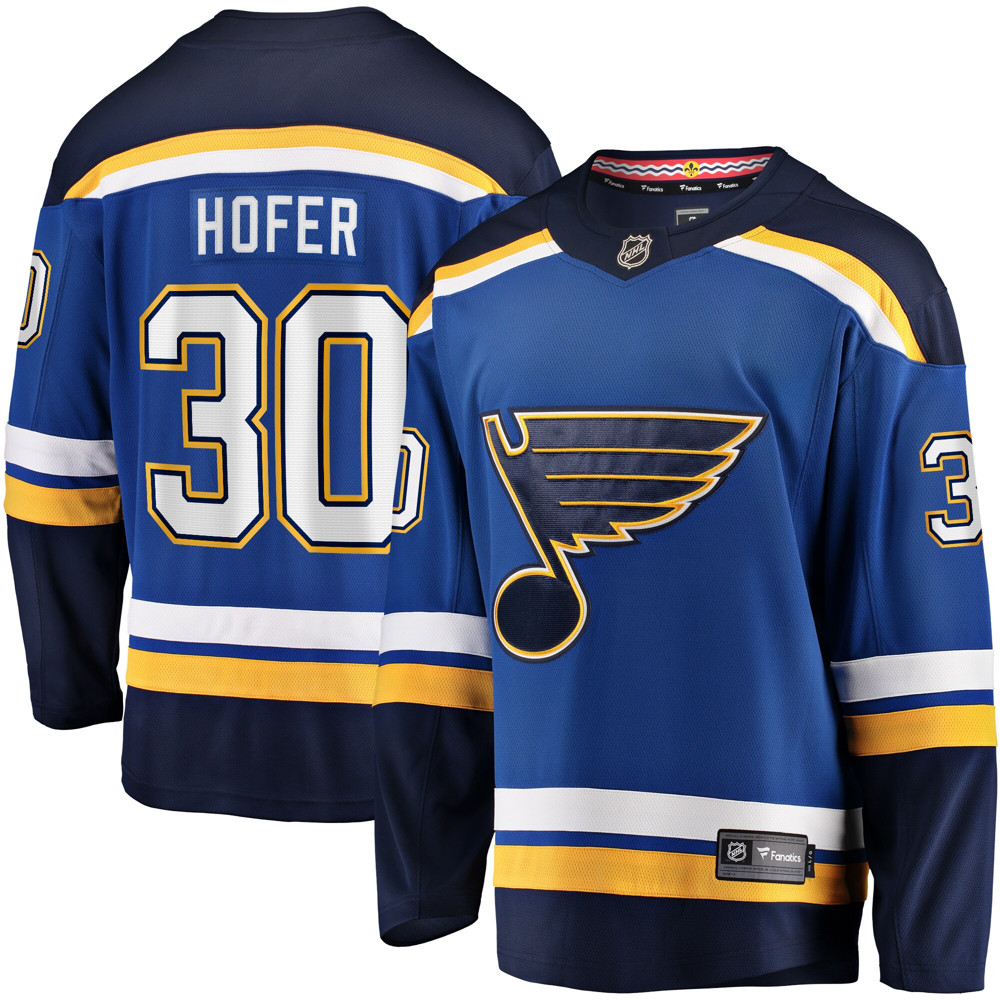 Men's St. Louis Blues Joel Hofer Blue Home Premier Breakaway Player Jersey - JS116 
