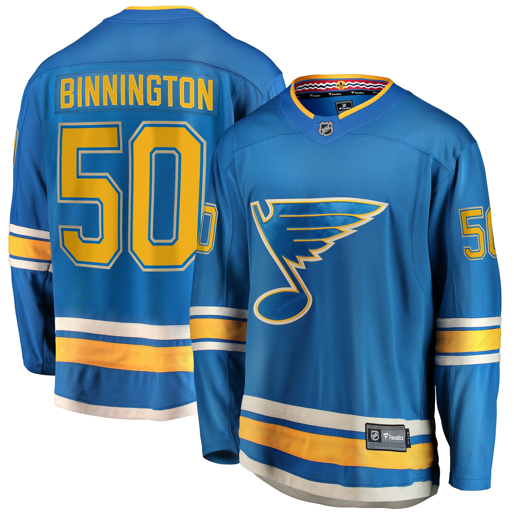 Men's St. Louis Blues Jordan Binnington Blue Alternate Premier Breakaway Player Jersey - JS341 