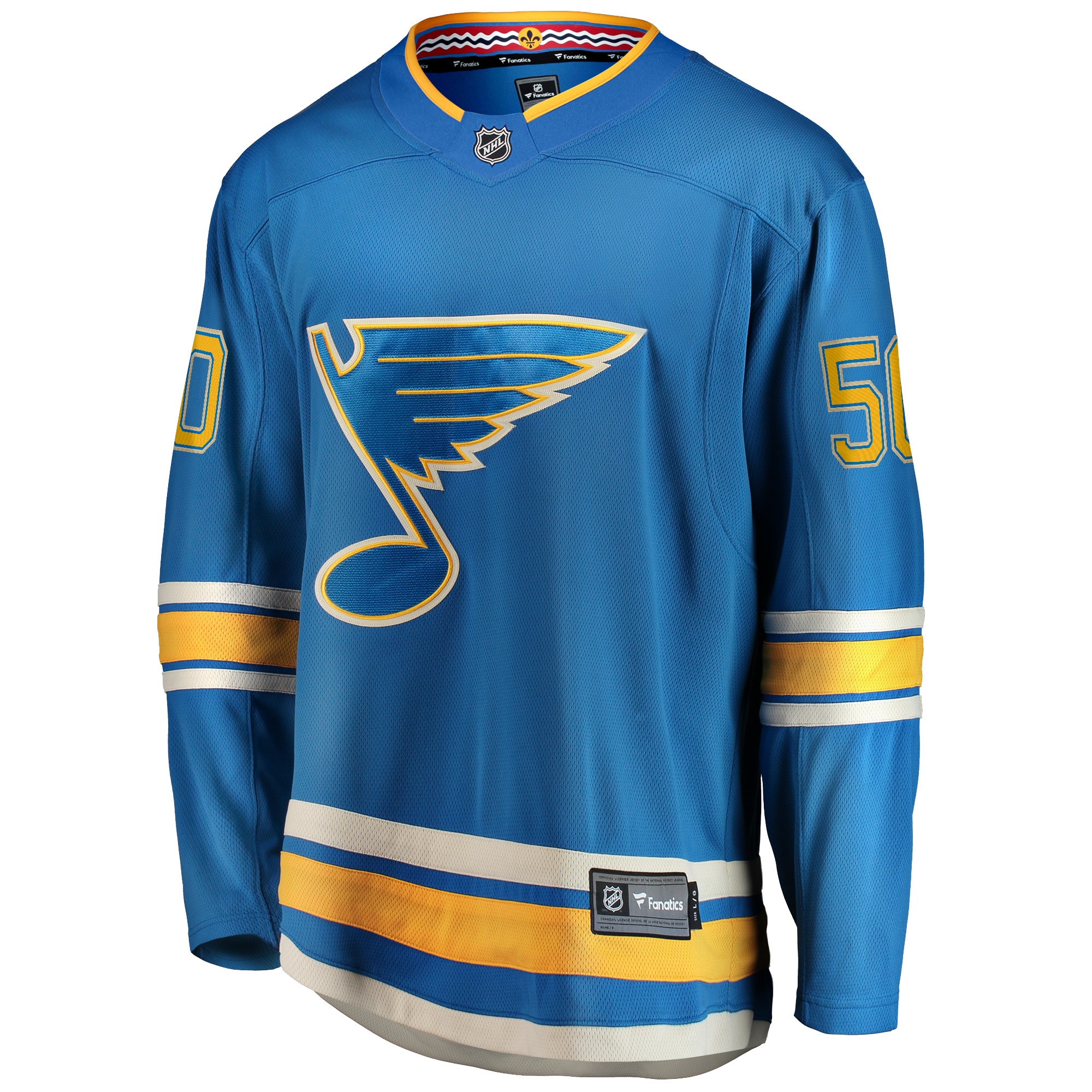 Alternative view of Men's St. Louis Blues Jordan Binnington Blue Alternate Premier Breakaway Player Jersey - JS341 