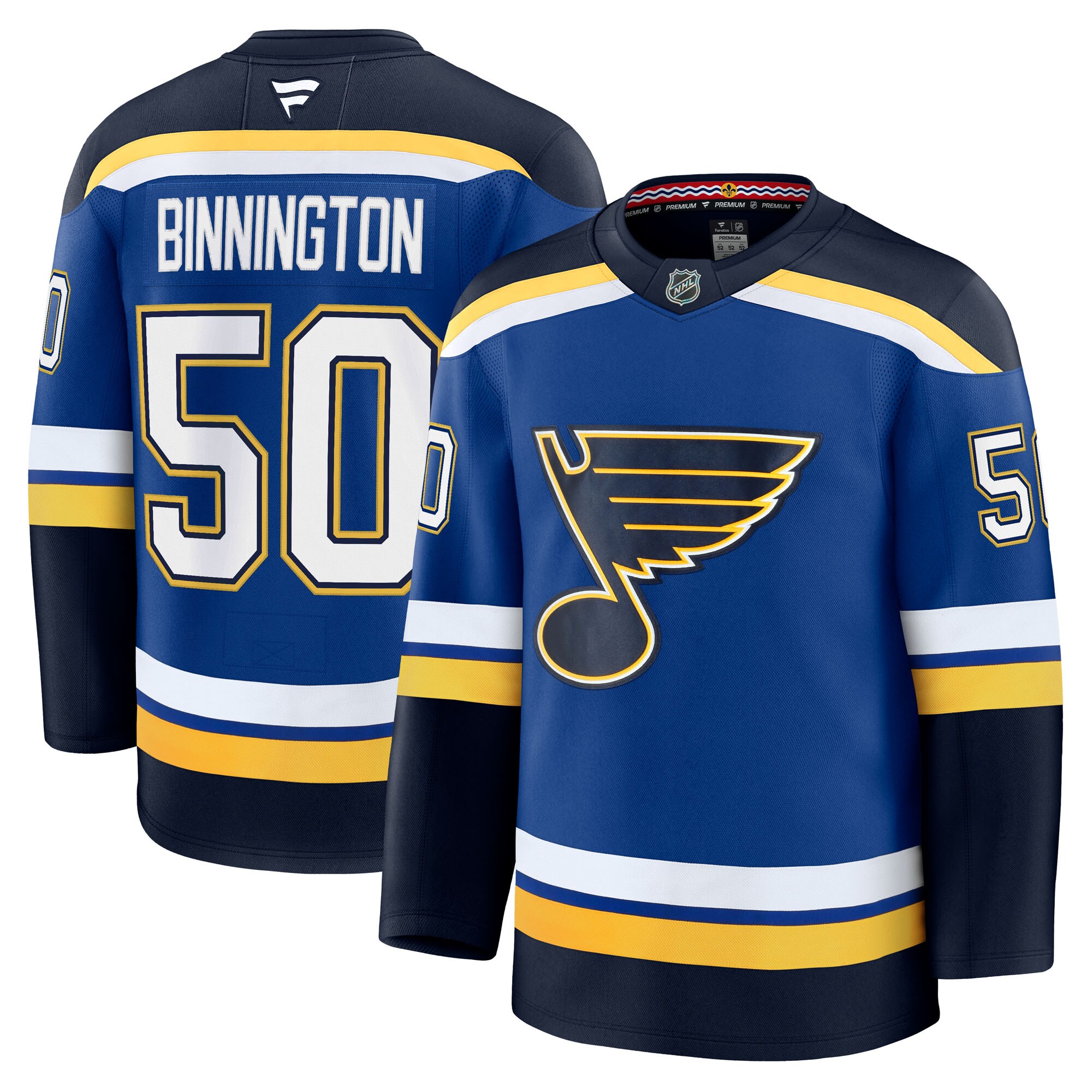 Men's St. Louis Blues Jordan Binnington Blue Home Premium Jersey - JS263 