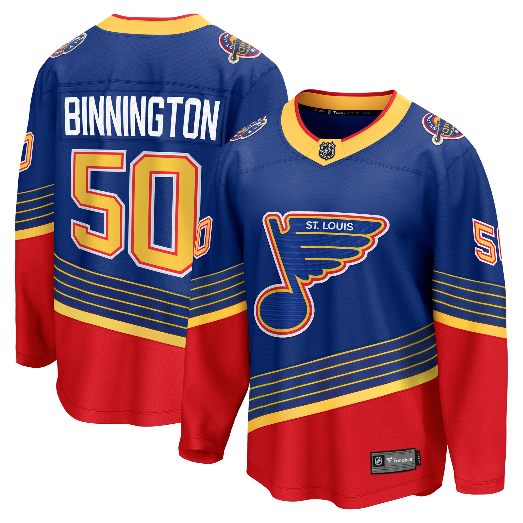 Men's St. Louis Blues Jordan Binnington Royal Alternate Premier Breakaway Player Jersey - JS402 