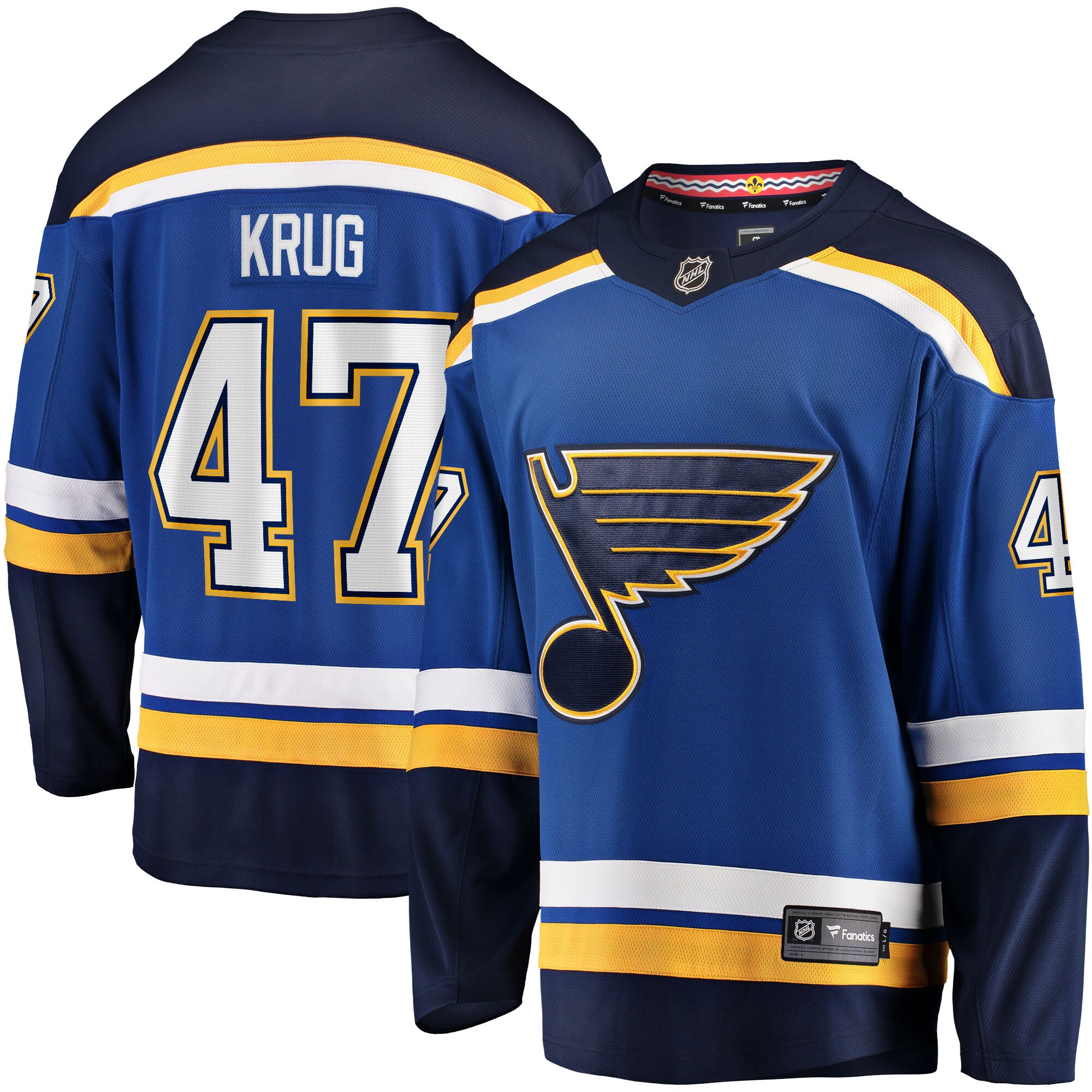 Men's St. Louis Blues Torey Krug Blue Home Breakaway Jersey - JS529 