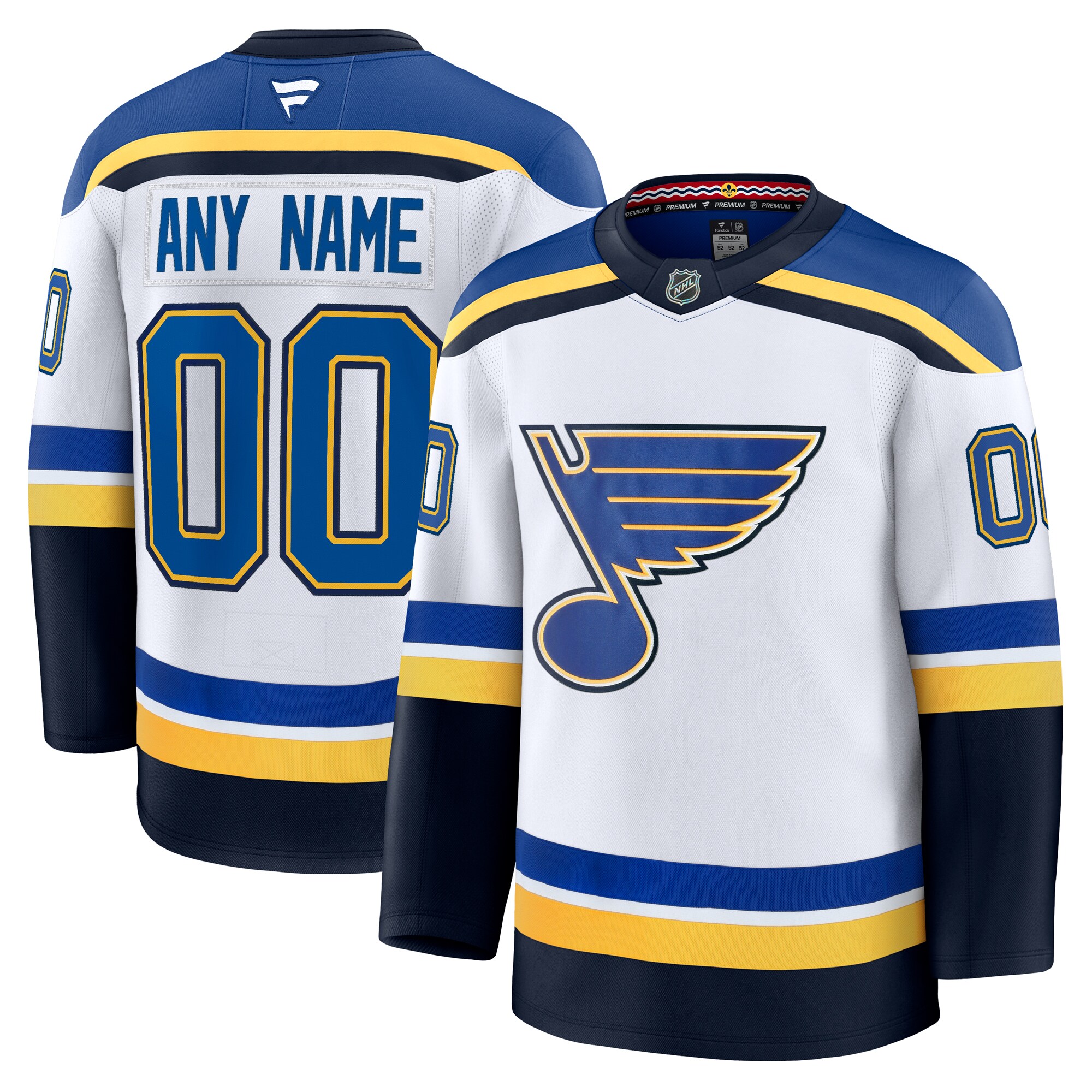 Men's St. Louis Blues White Away Premium Custom Jersey - JS261 