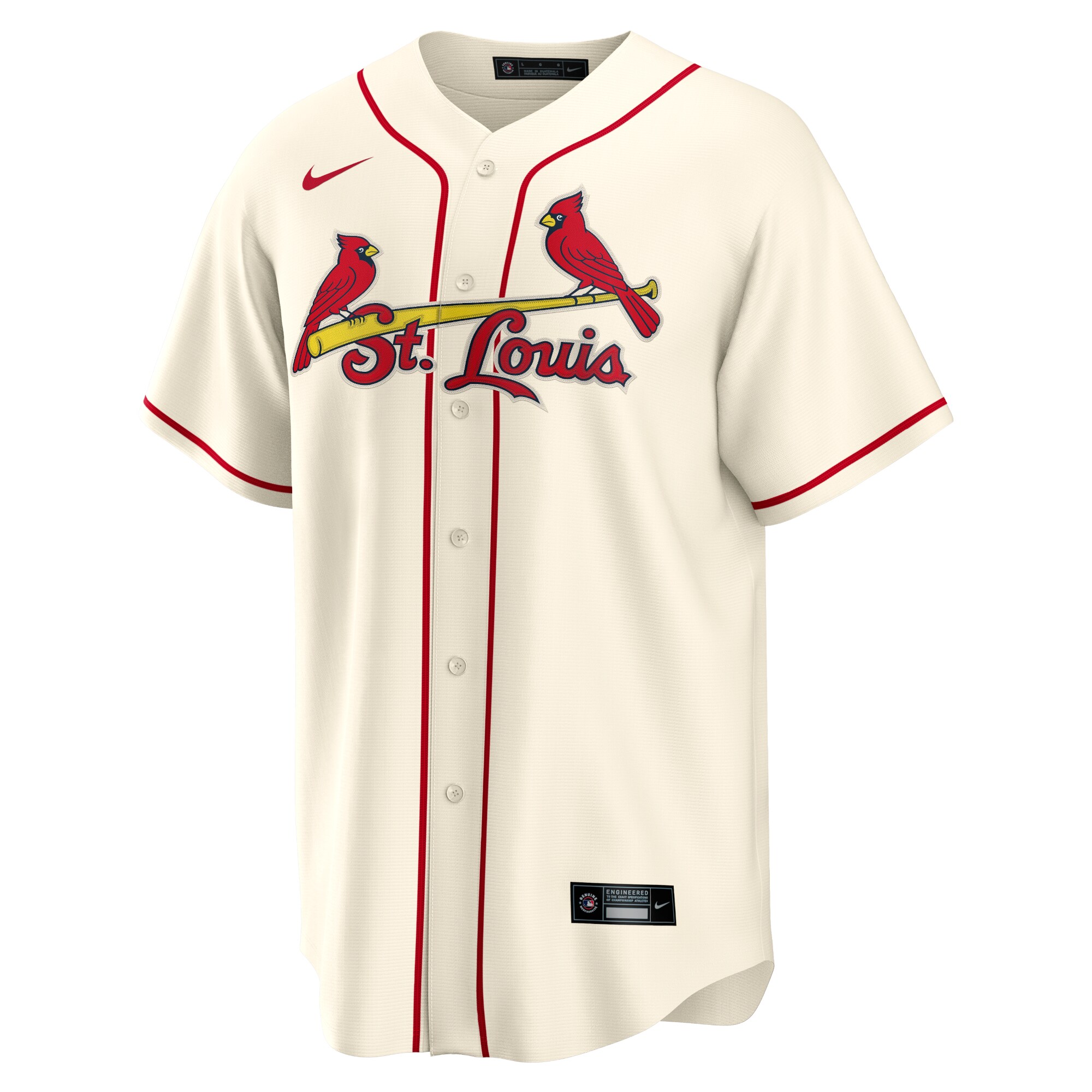 Alternative view of Men's St. Louis Cardinals Cream Alternate Team Jersey 