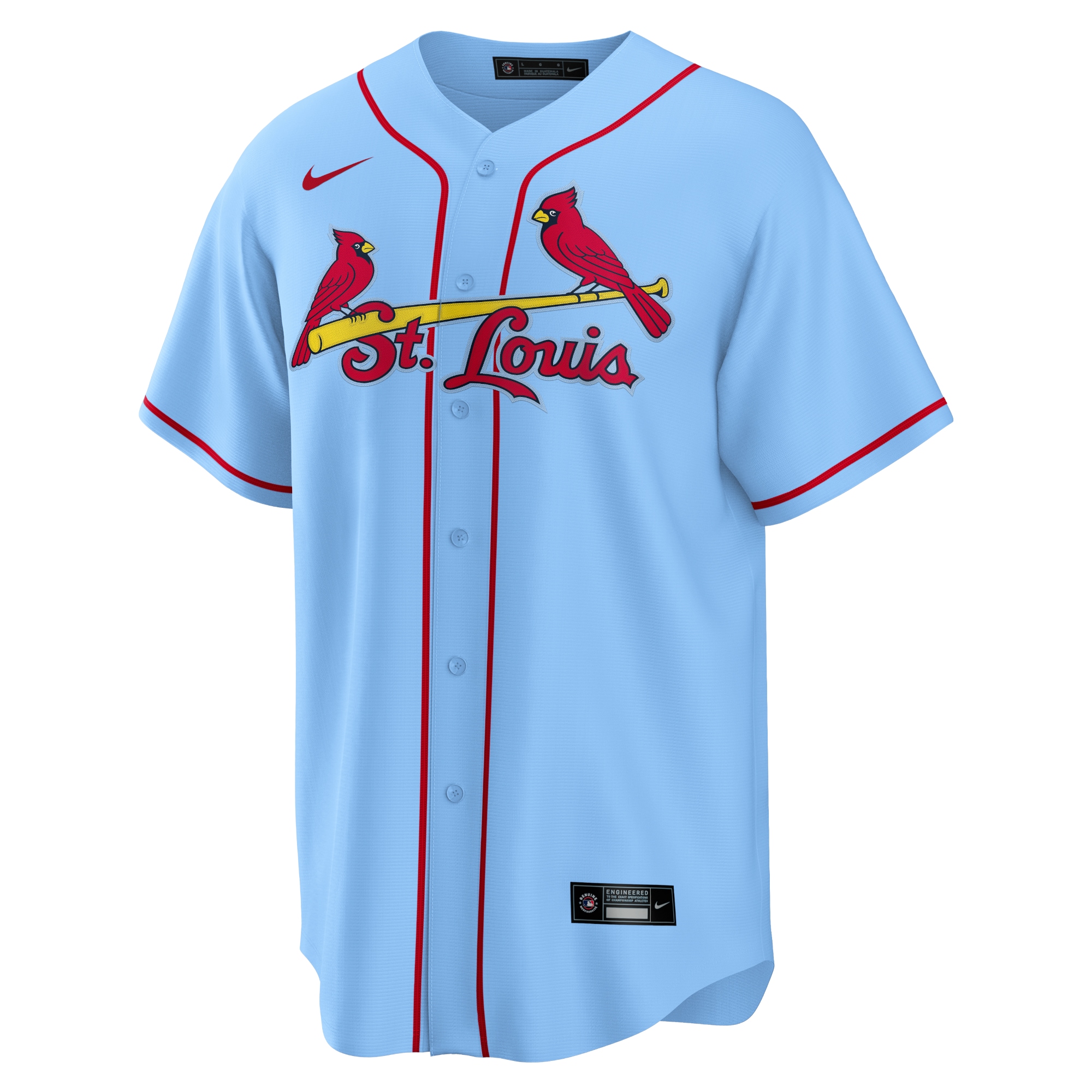 Alternative view of Men's St. Louis Cardinals Light Blue Alternate Team Jersey 