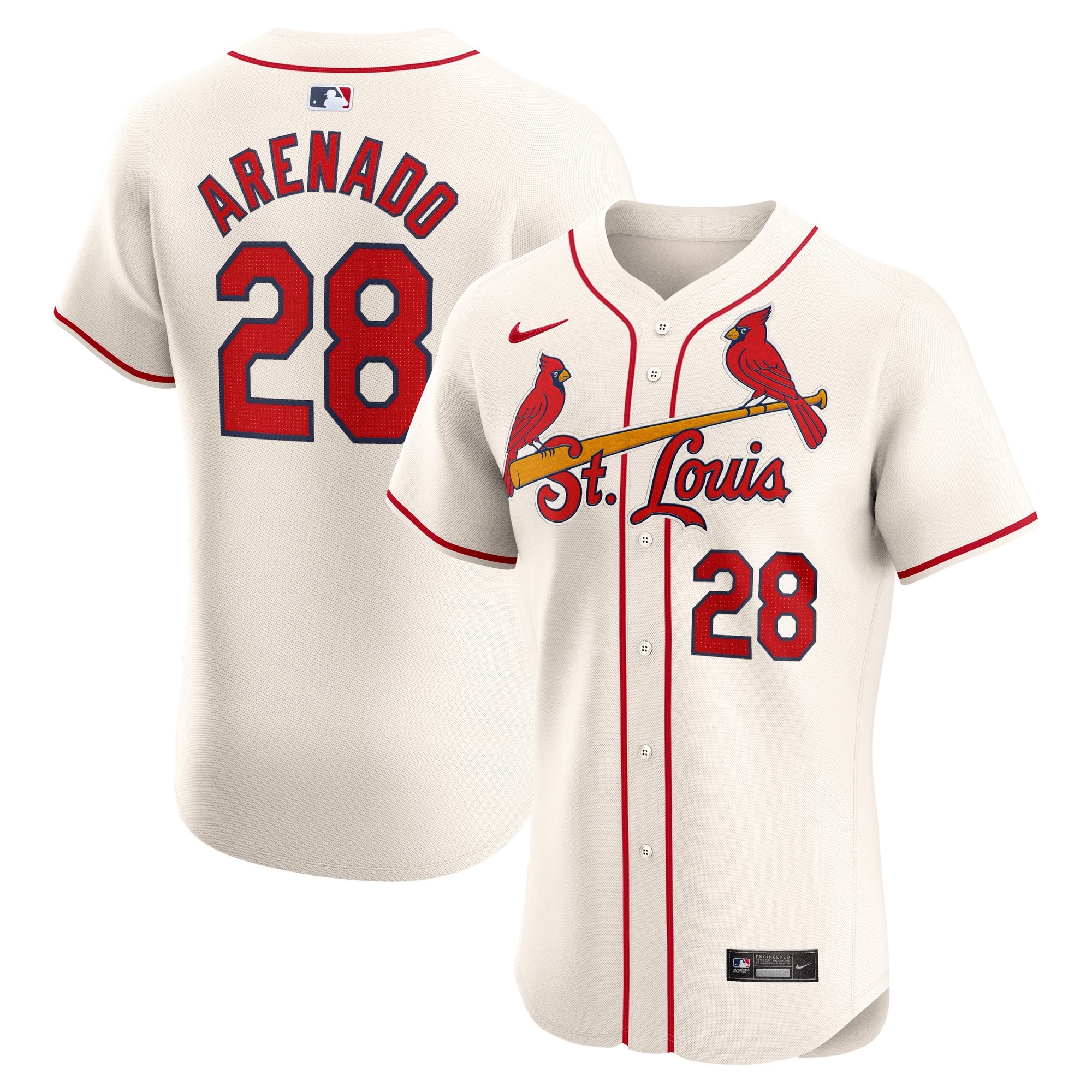 Men's St. Louis Cardinals Nolan Arenado Cream Alternate Elite Player Jersey 