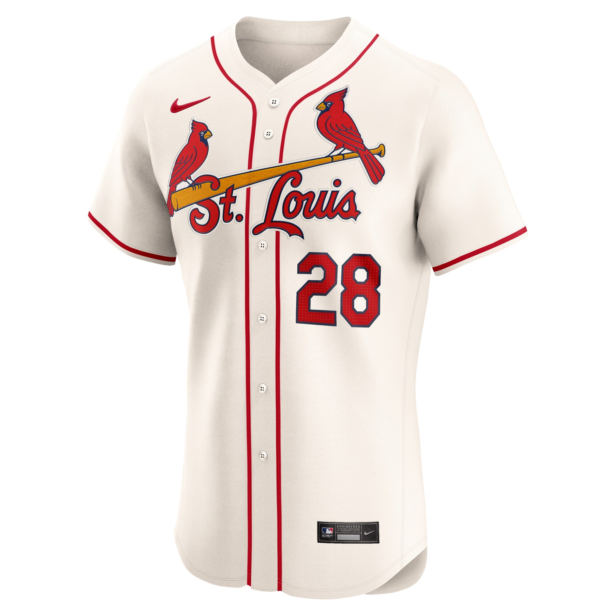 Alternative view of Men's St. Louis Cardinals Nolan Arenado Cream Alternate Elite Player Jersey 