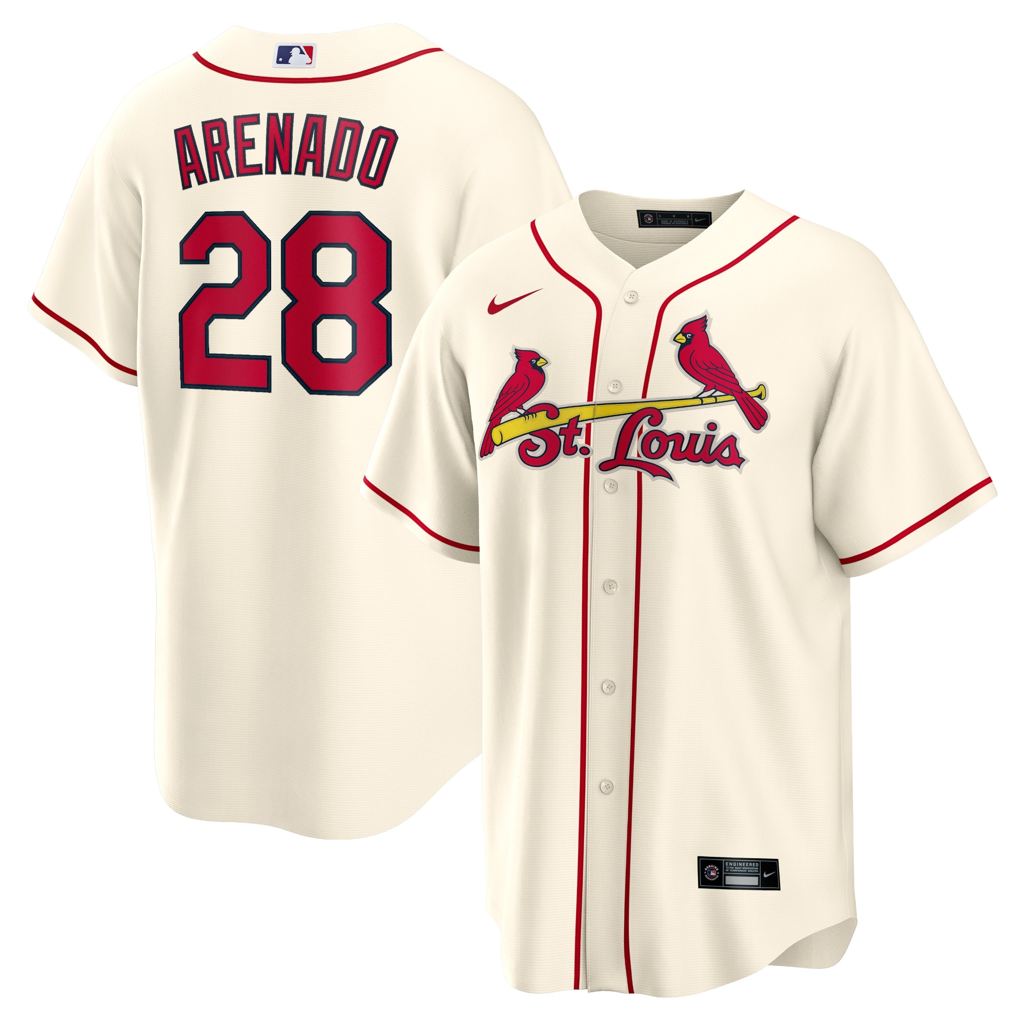 Men's St. Louis Cardinals Nolan Arenado Cream Alternate Official Player Jersey 