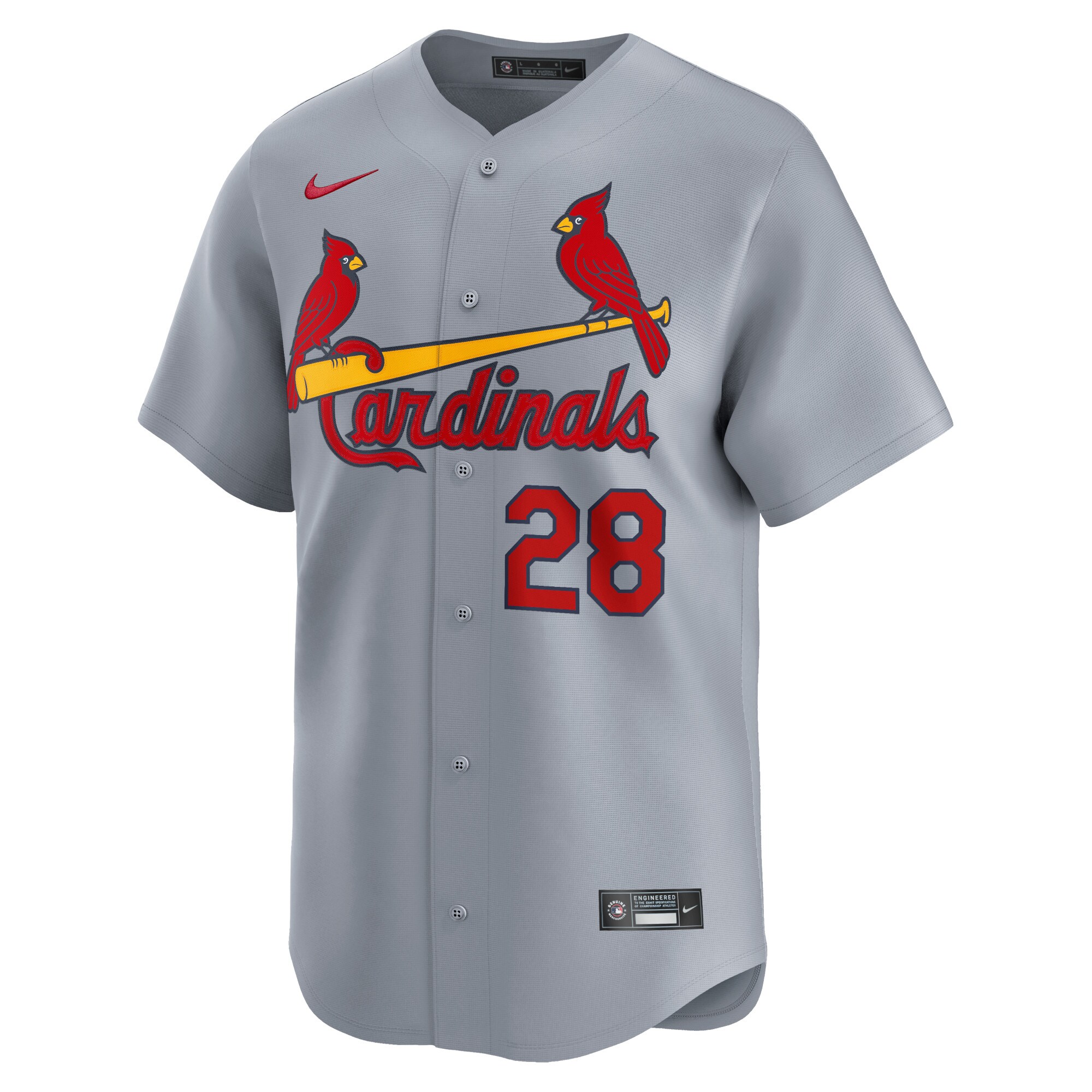 Alternative view of Men's St. Louis Cardinals Nolan Arenado Gray Away Limited Player Jersey 