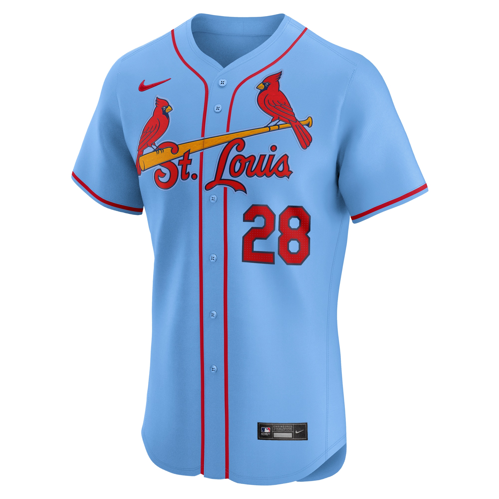 Alternative view of Men's St. Louis Cardinals Nolan Arenado Light Blue Alternate Elite Player Jersey 