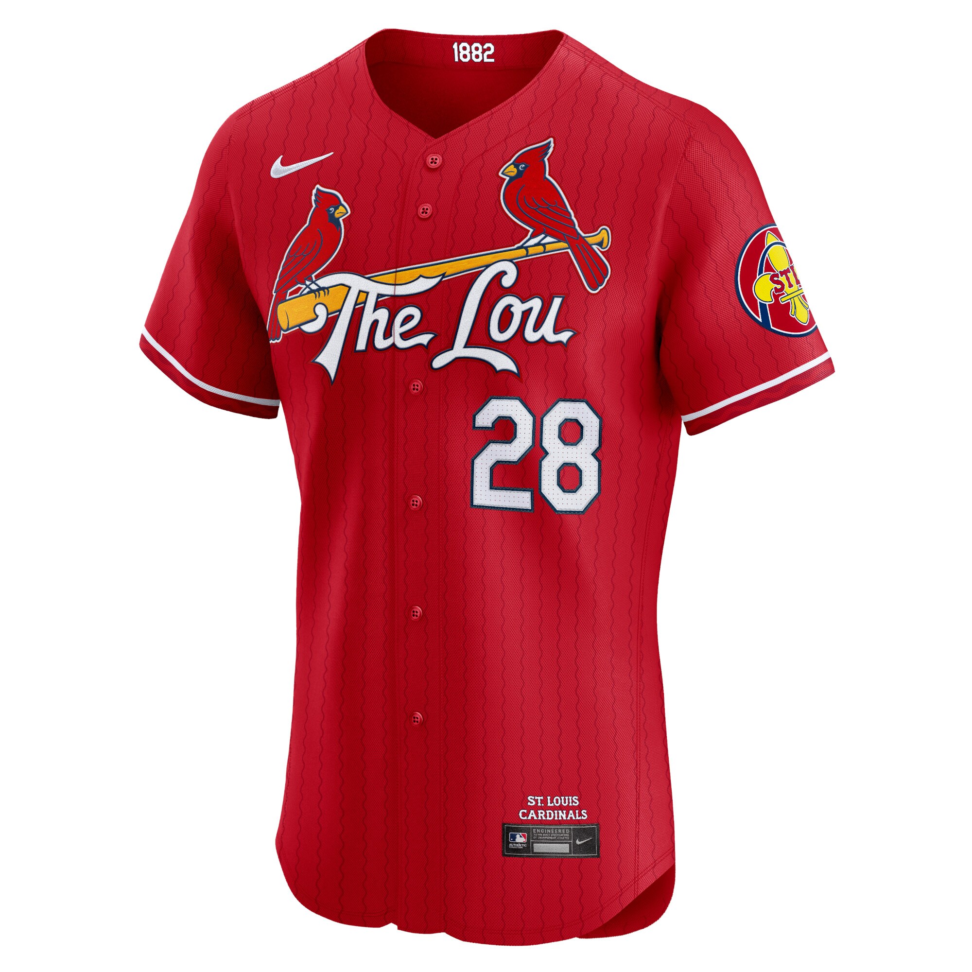 Alternative view of Men's St. Louis Cardinals Nolan Arenado Red 2024 City Connect Elite Player Jersey 