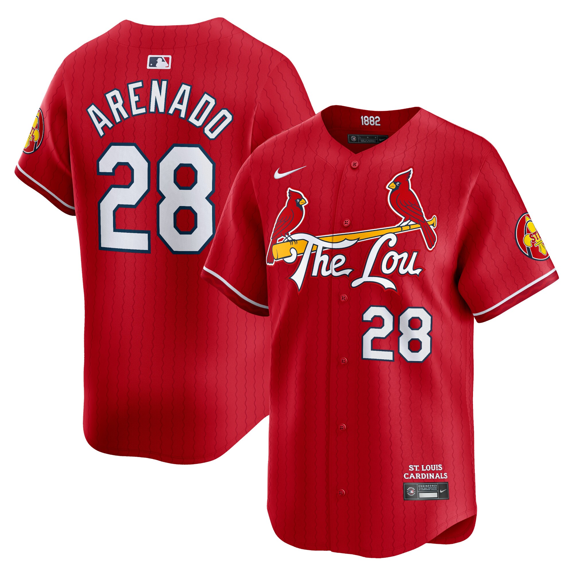 Men's St. Louis Cardinals Nolan Arenado Red 2024 City Connect Limited Player Jersey 