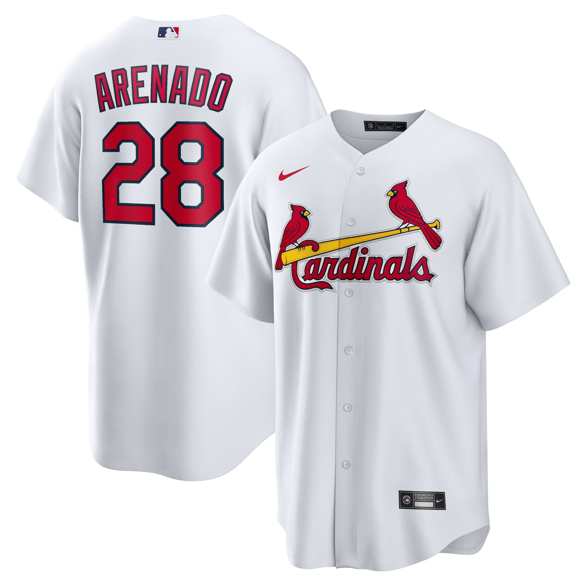 Men's St. Louis Cardinals Nolan Arenado White 2024 Home Jersey 