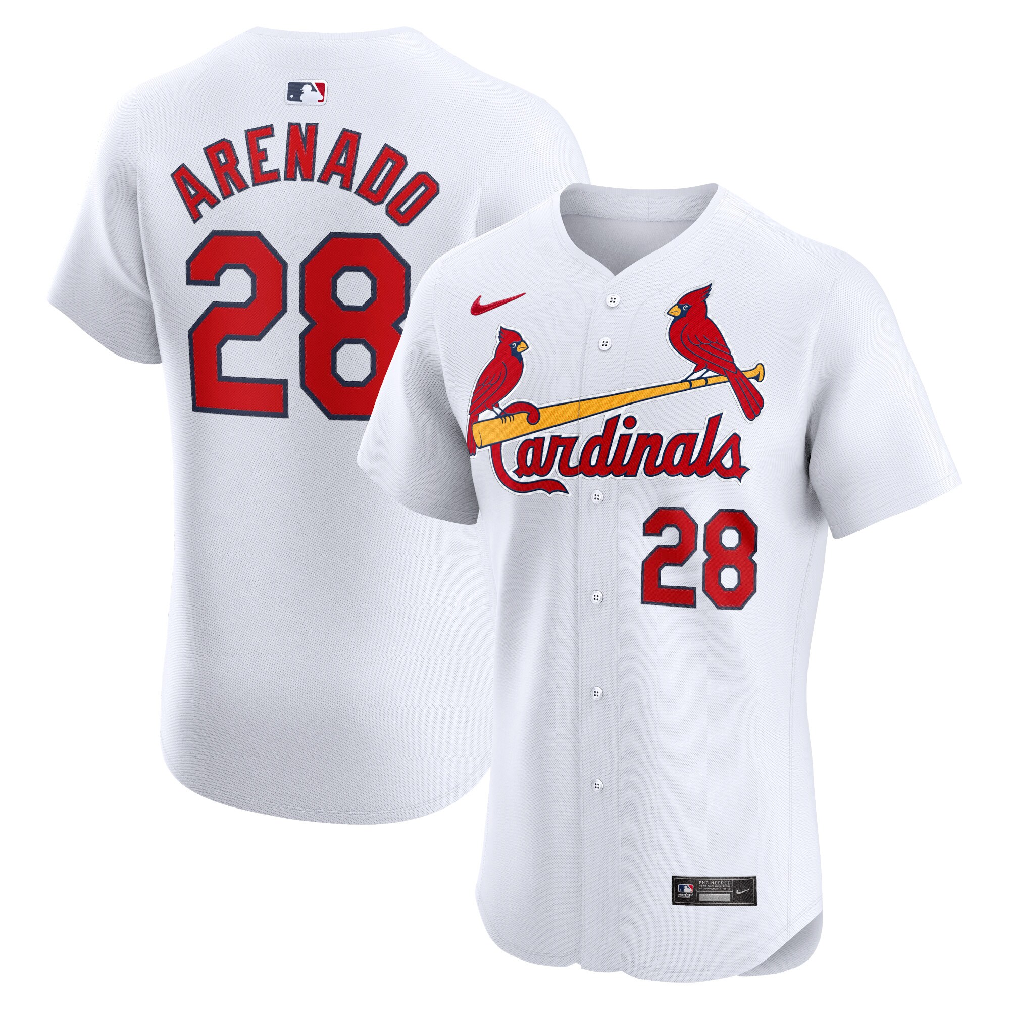 Men's St. Louis Cardinals Nolan Arenado White Home Elite Player Jersey 