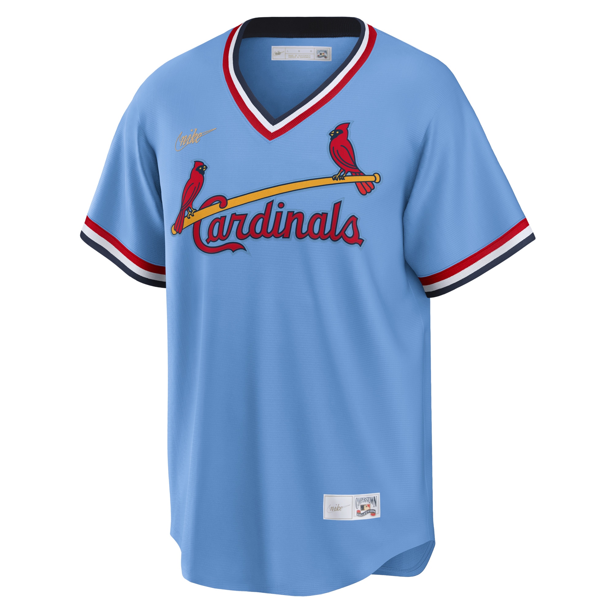 Alternative view of Men's St. Louis Cardinals Ozzie Smith Light Blue Road Cooperstown Collection Player Jersey 