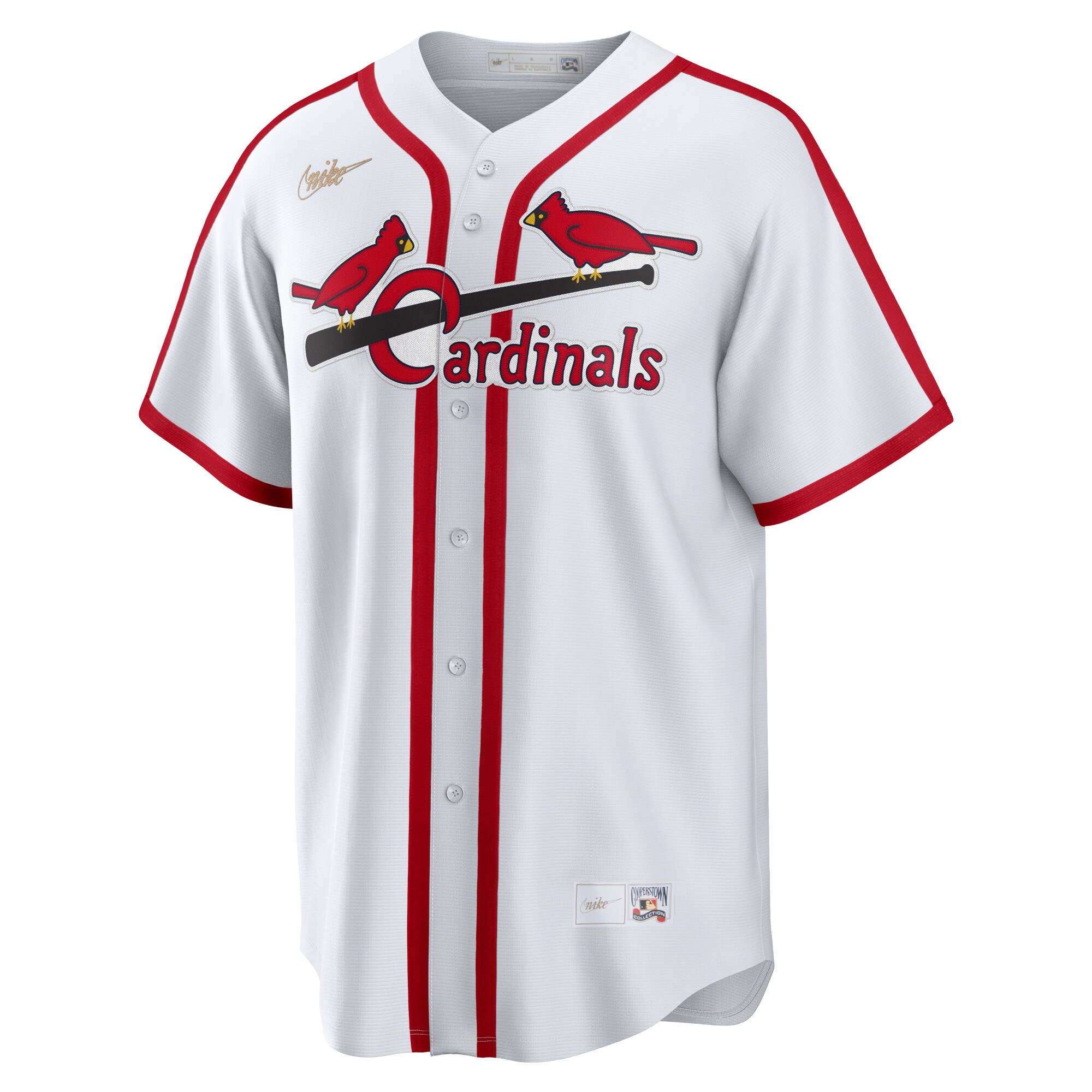Alternative view of Men's St. Louis Cardinals Ozzie Smith White Home Cooperstown Collection Player Jersey 