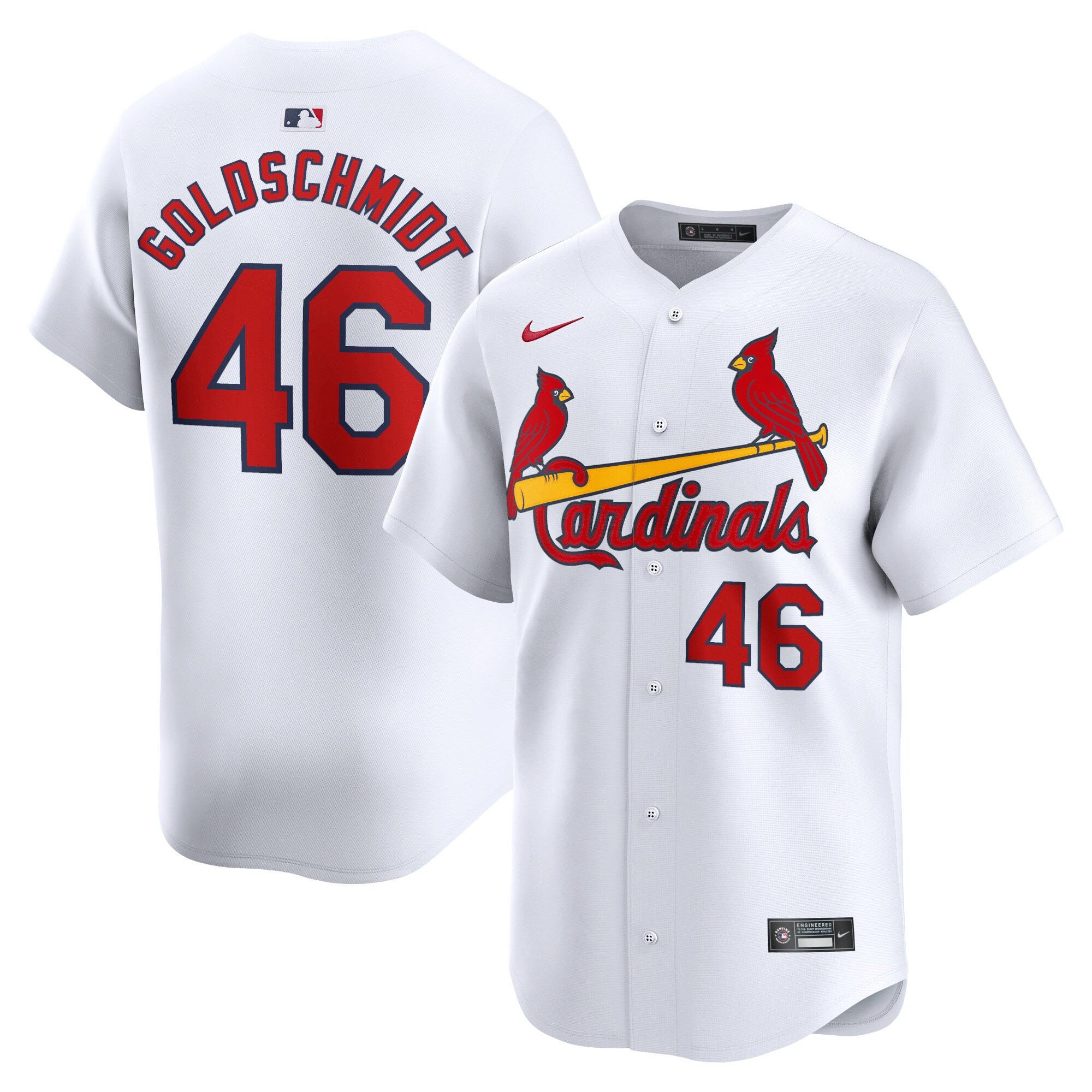 Men's St. Louis Cardinals Paul Goldschmidt White Home Limited Player Jersey 