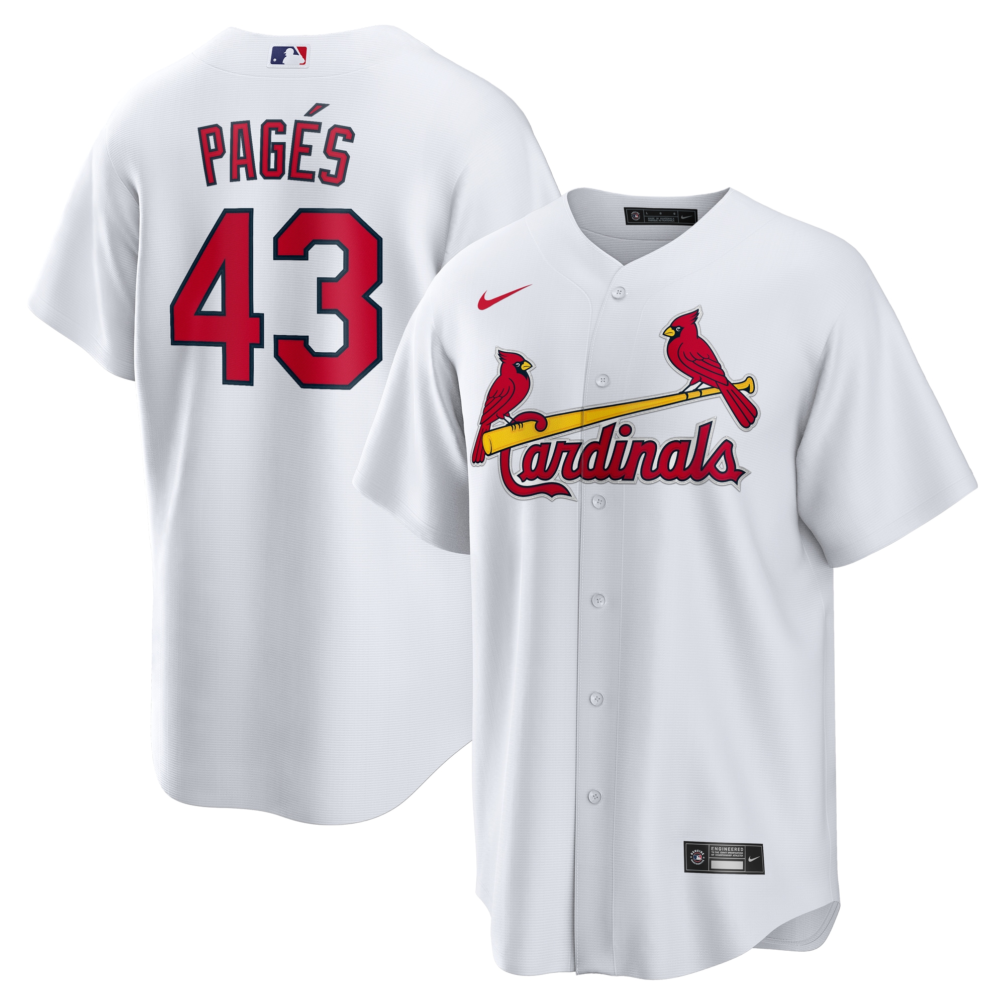Men's St. Louis Cardinals Pedro Pagés White Home Jersey 