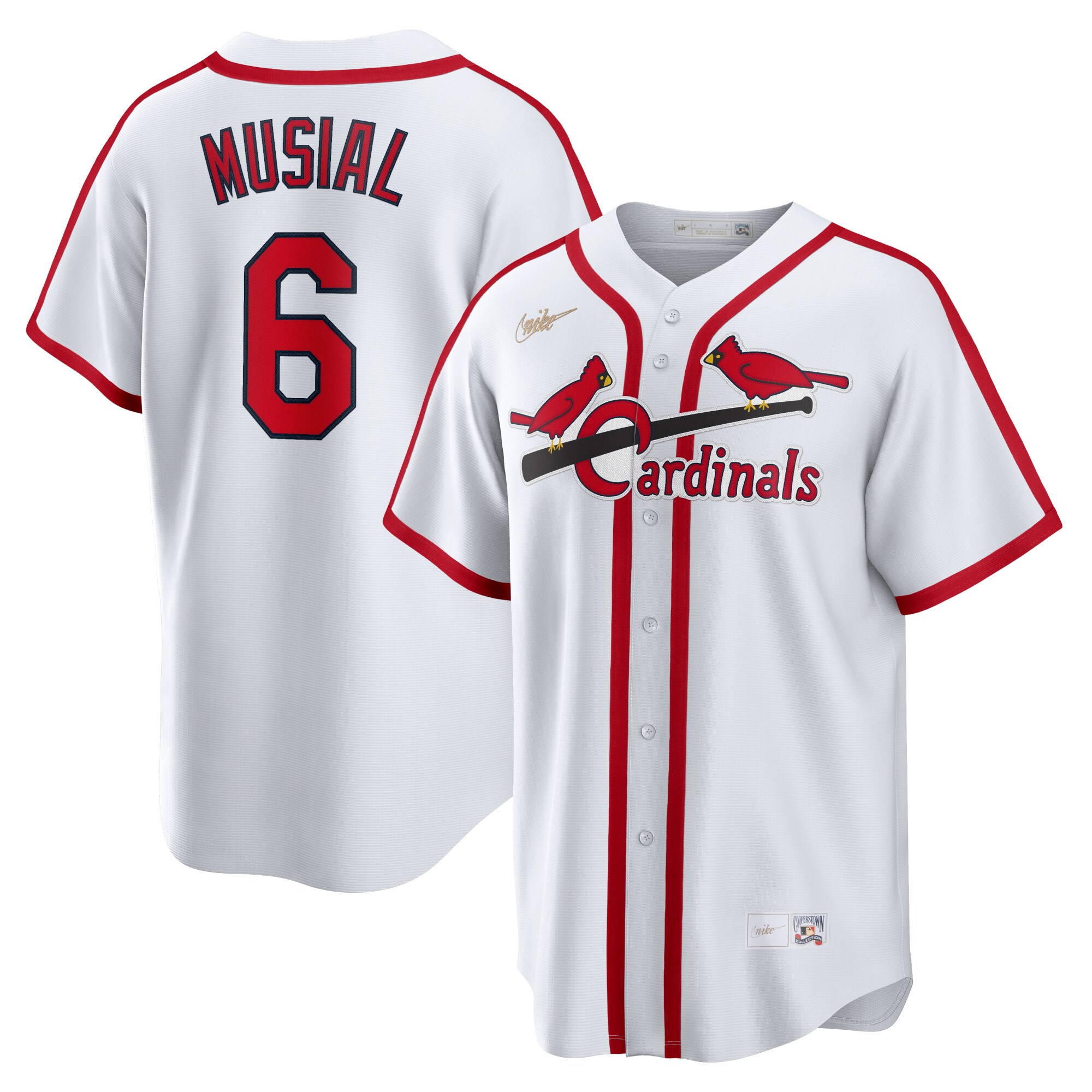 Men's St. Louis Cardinals Stan Musial White Home Cooperstown Collection Player Jersey 