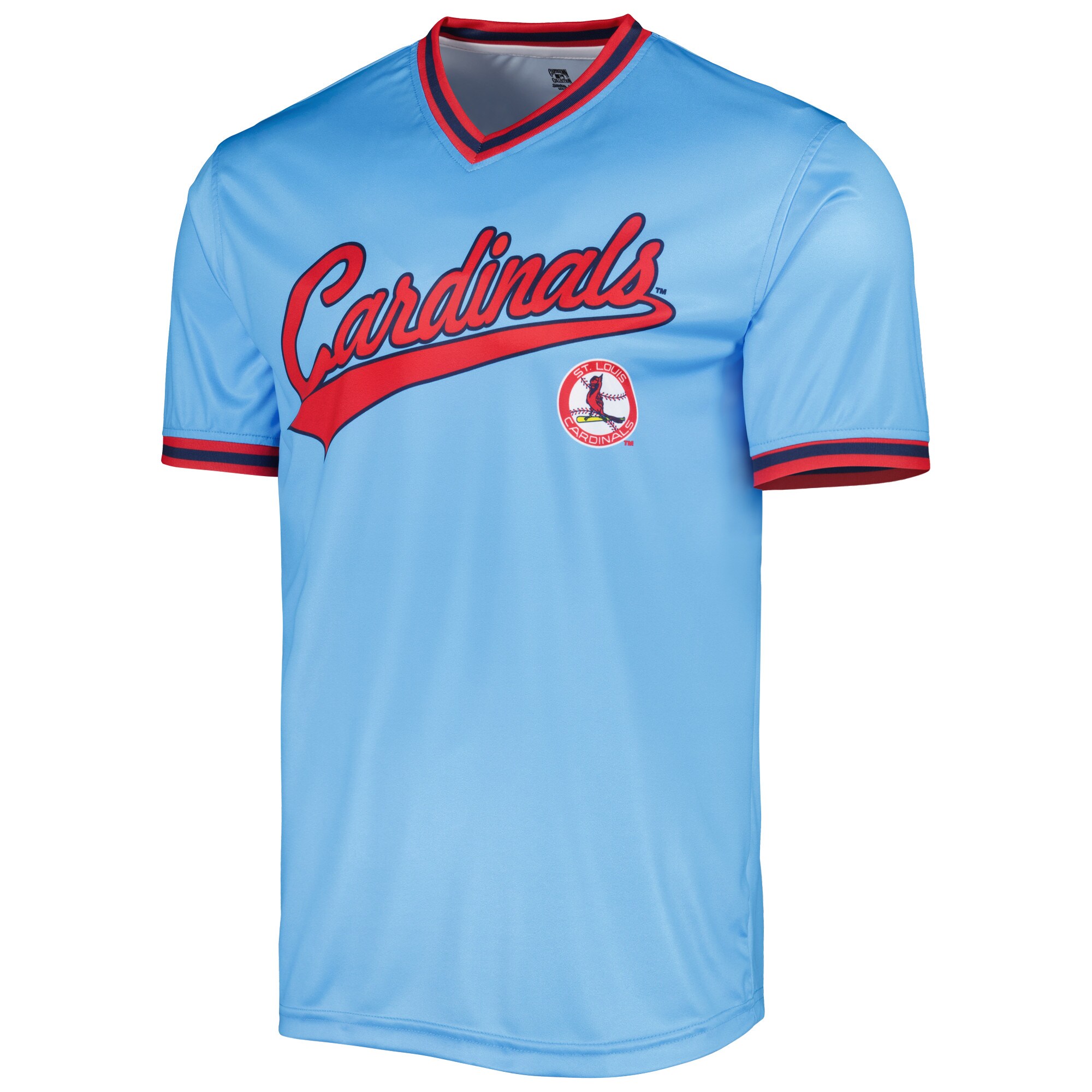 Alternative view of Men's St. Louis Cardinals Stitches Light Blue Cooperstown Collection Team Jersey 