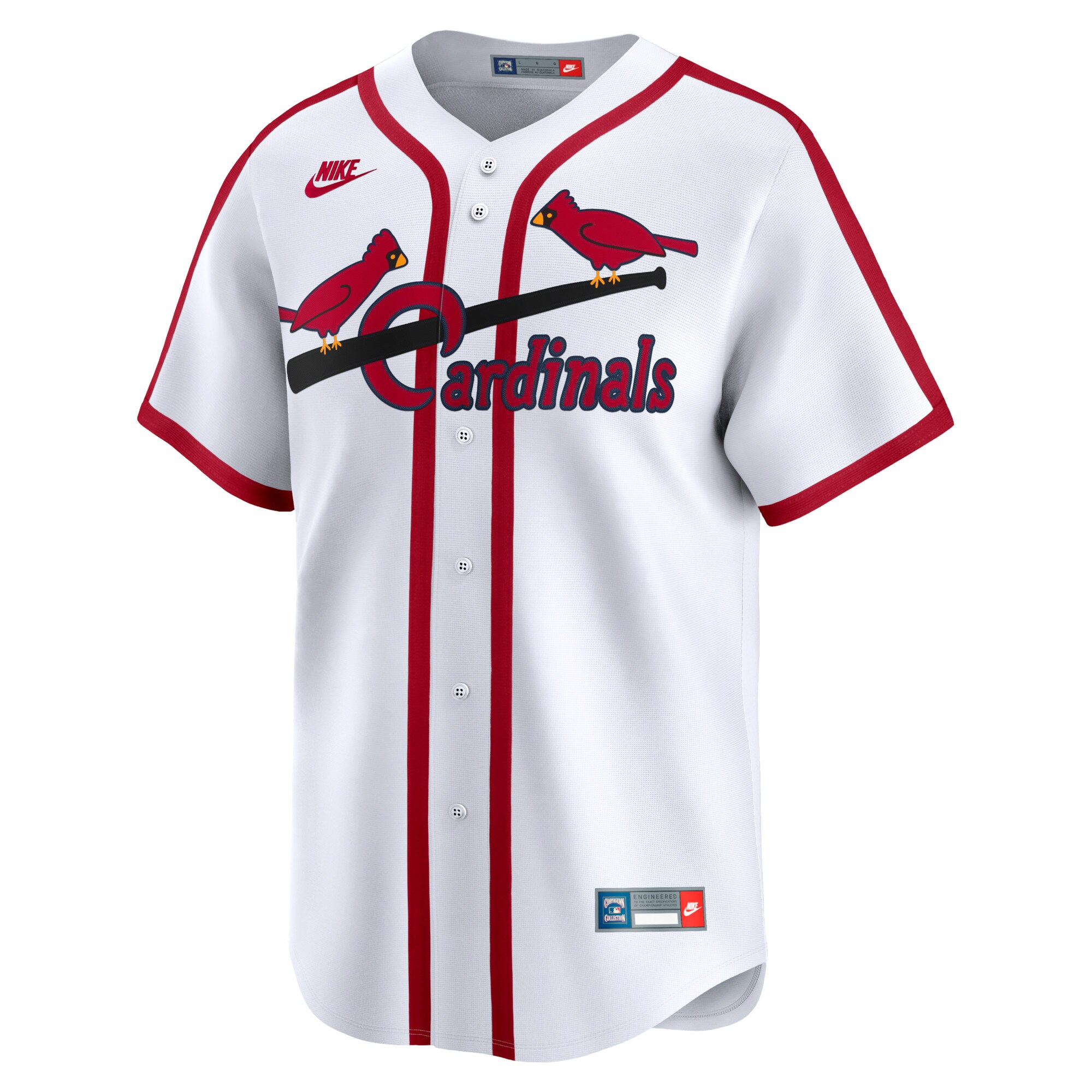 Alternative view of Men's St. Louis Cardinals White Cooperstown Collection Limited Jersey 