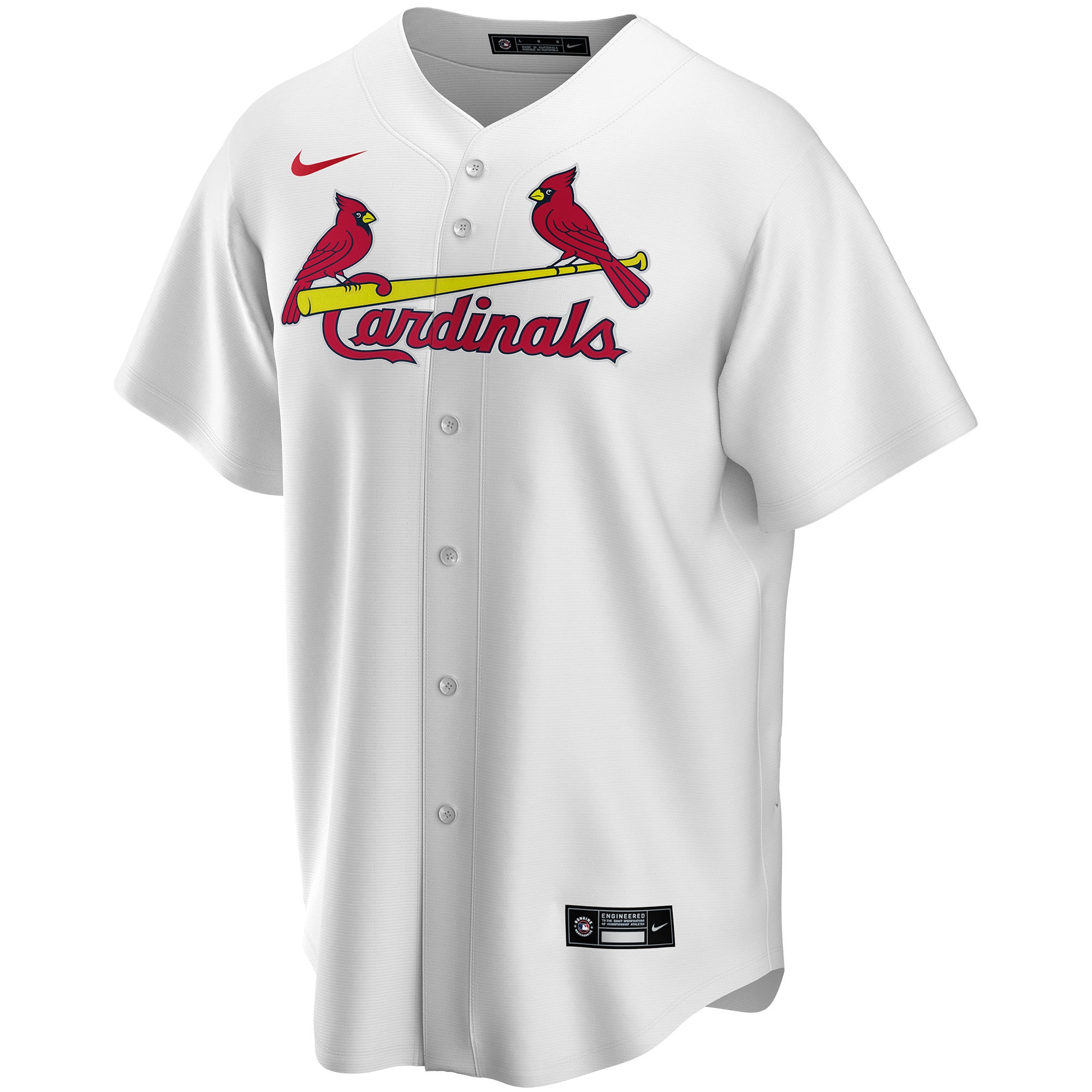 Alternative view of Men's St. Louis Cardinals White Home Custom Jersey 